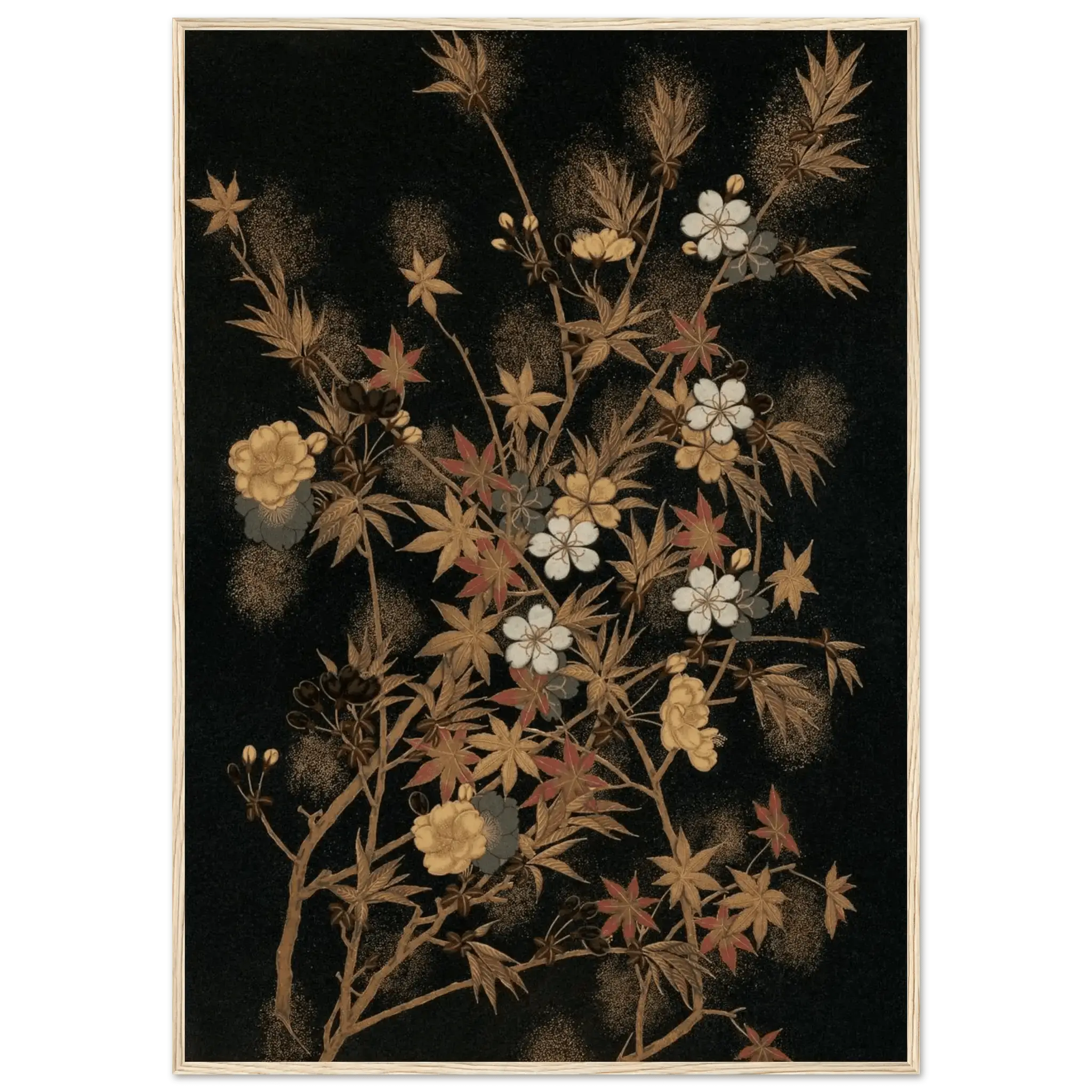 Japanische Herbstblüten - Gerahmte Eleganz - HINORI