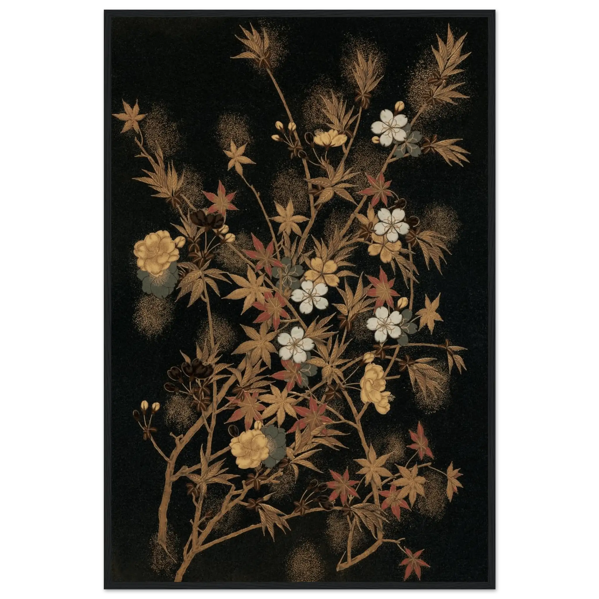 Japanische Herbstblüten - Gerahmte Eleganz - HINORI