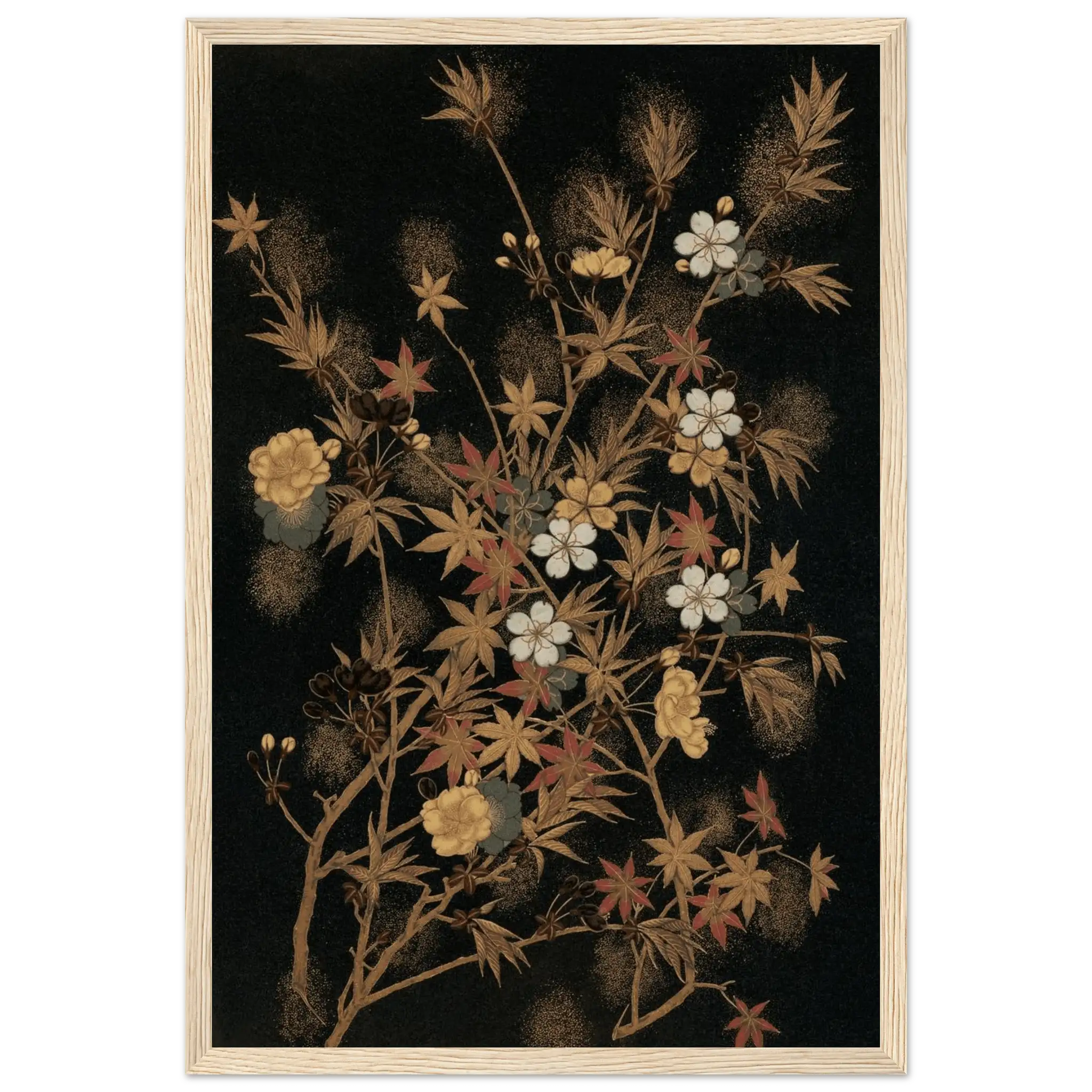 Japanische Herbstblüten - Gerahmte Eleganz - HINORI