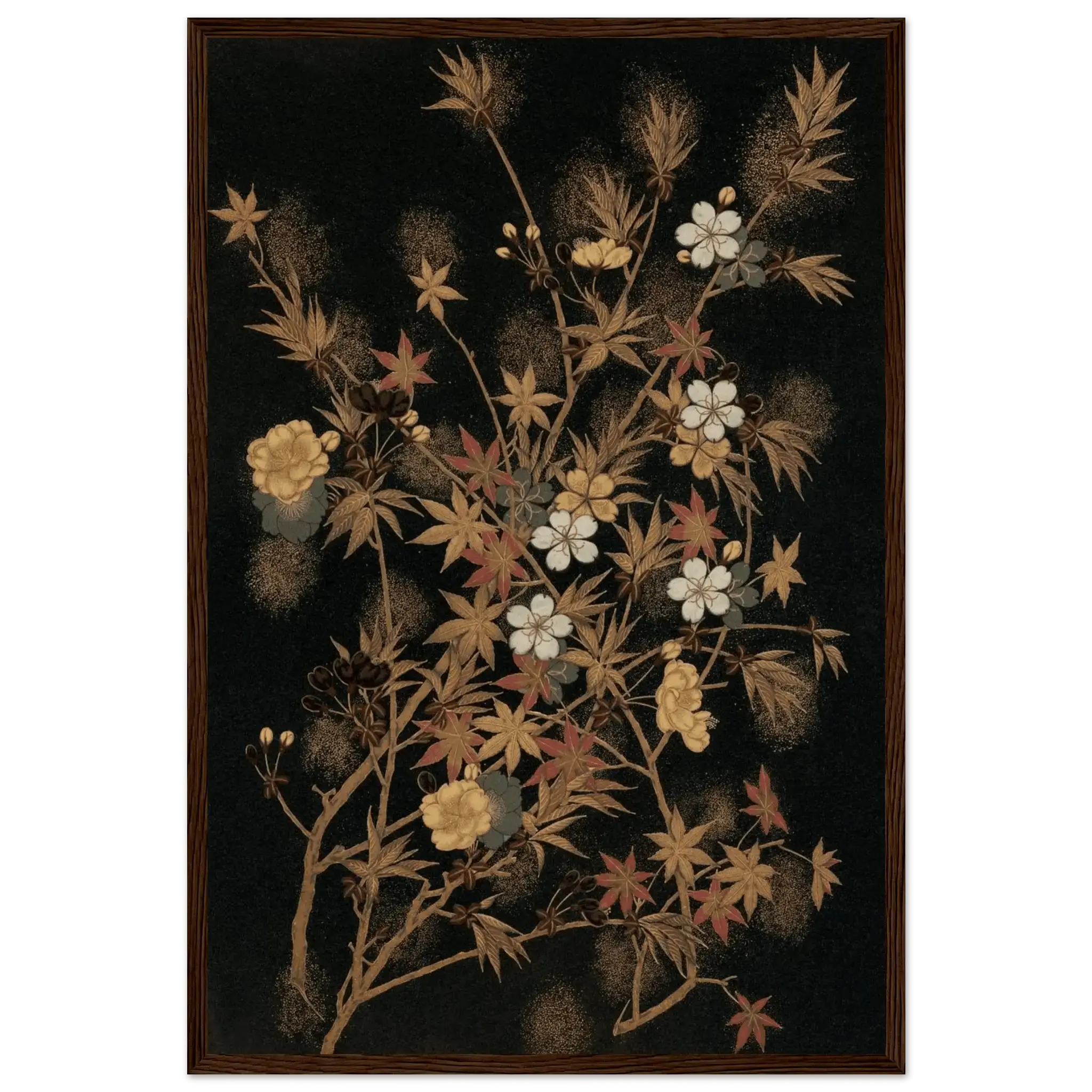 Japanische Herbstblüten - Gerahmte Eleganz - HINORI