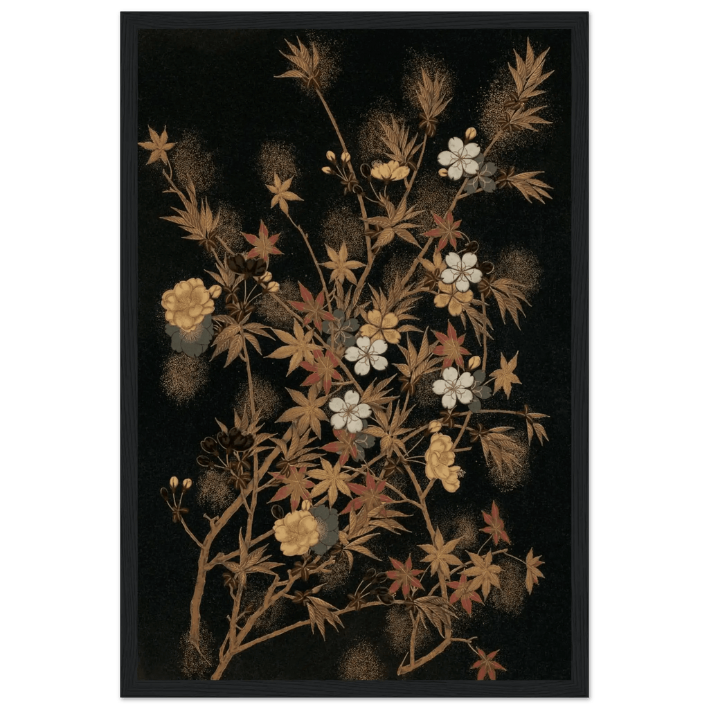 Japanische Herbstblüten - Gerahmte Eleganz - HINORI