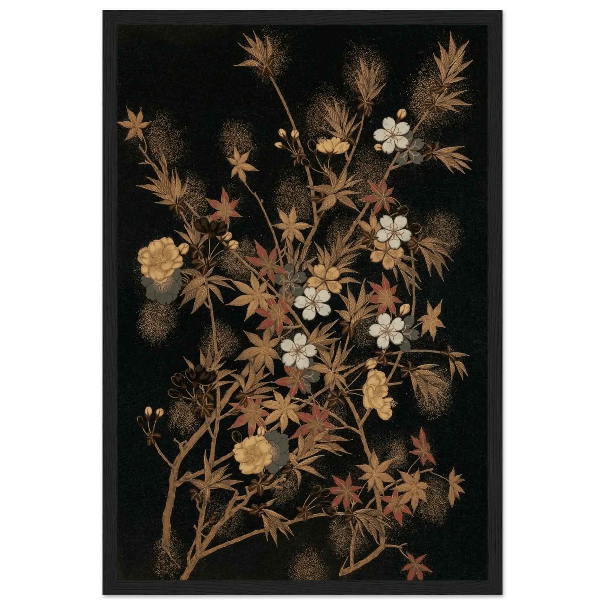 Japanische Herbstblüten - Gerahmte Eleganz - HINORI