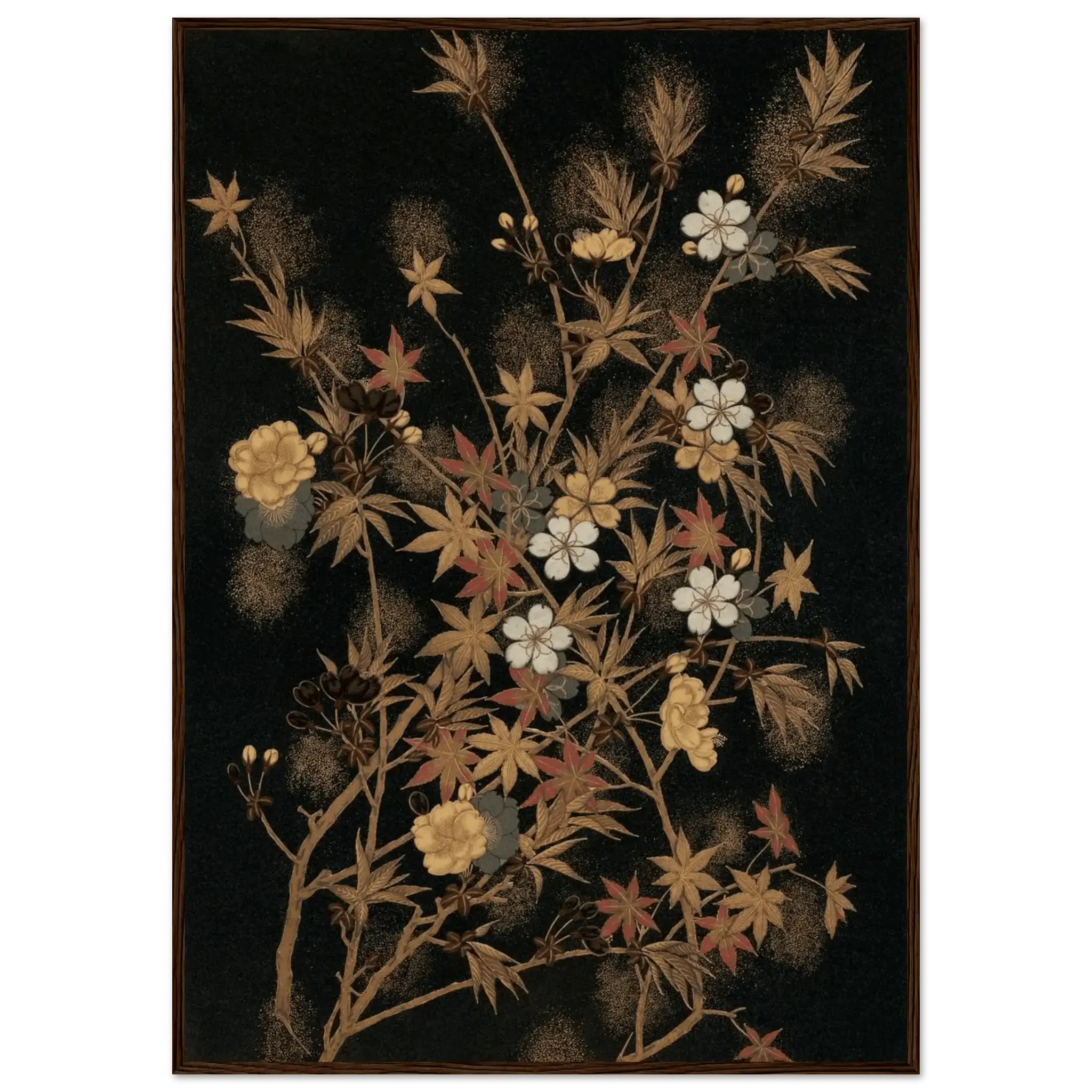 Japanische Herbstblüten - Gerahmte Eleganz - HINORI