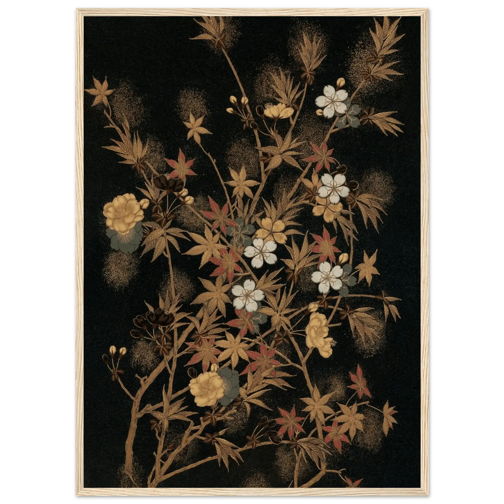 Japanische Herbstblüten - Gerahmte Eleganz - HINORI