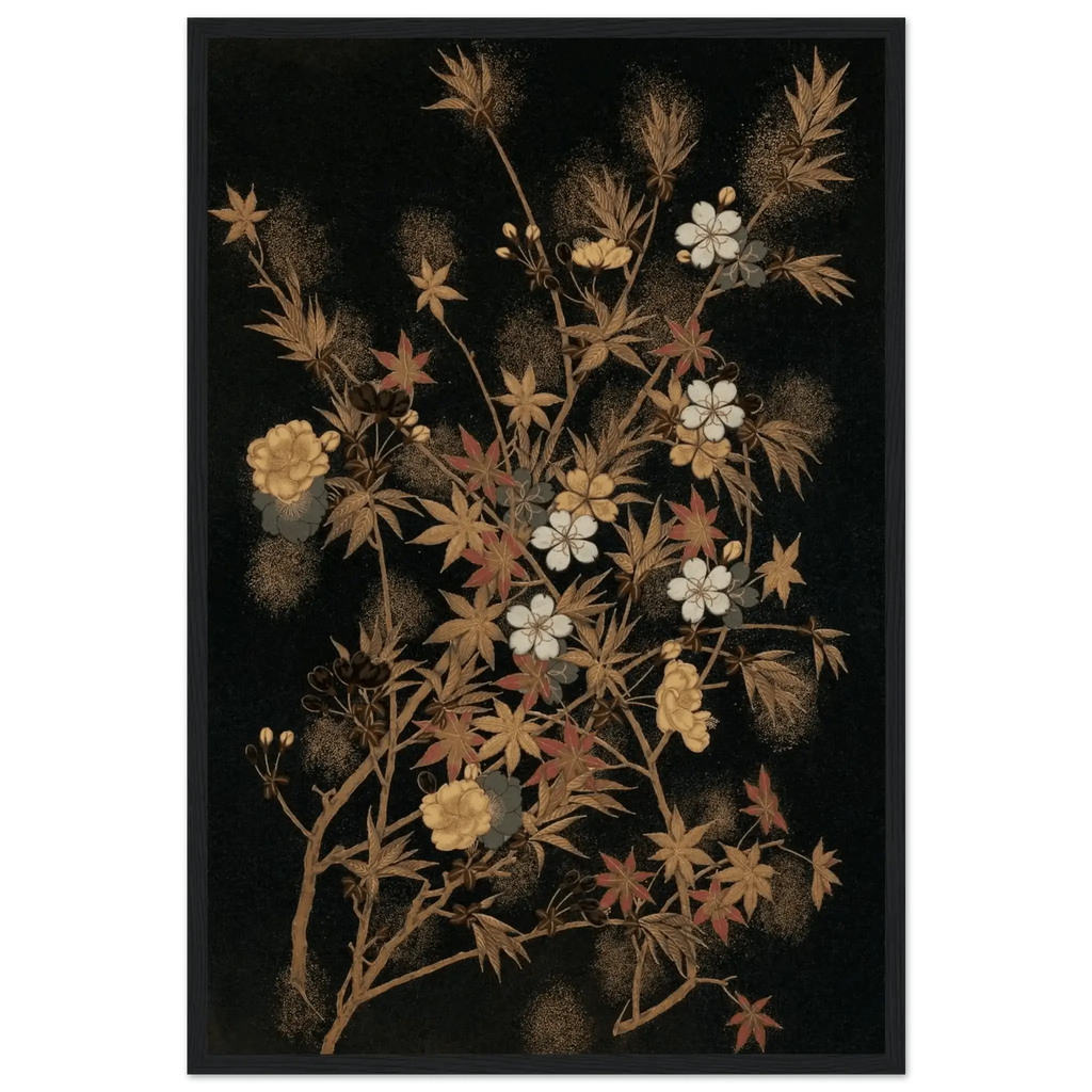 Japanische Herbstblüten - Gerahmte Eleganz - HINORI