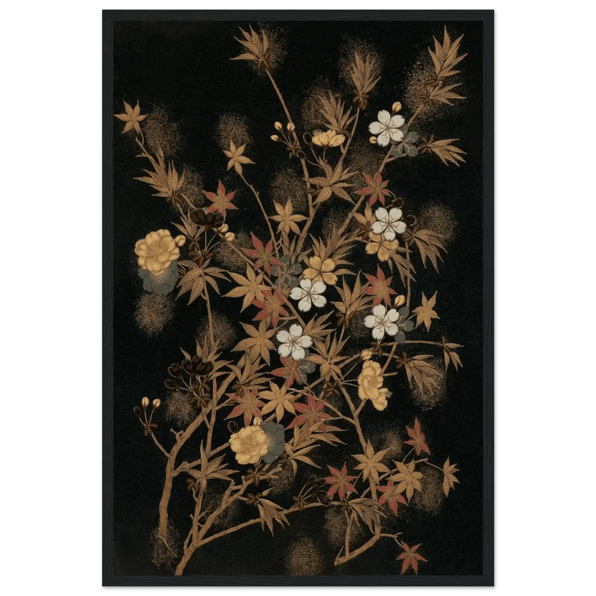 Japanische Herbstblüten - Gerahmte Eleganz - HINORI