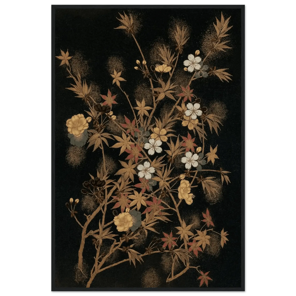 Japanische Herbstblüten - Gerahmte Eleganz - HINORI