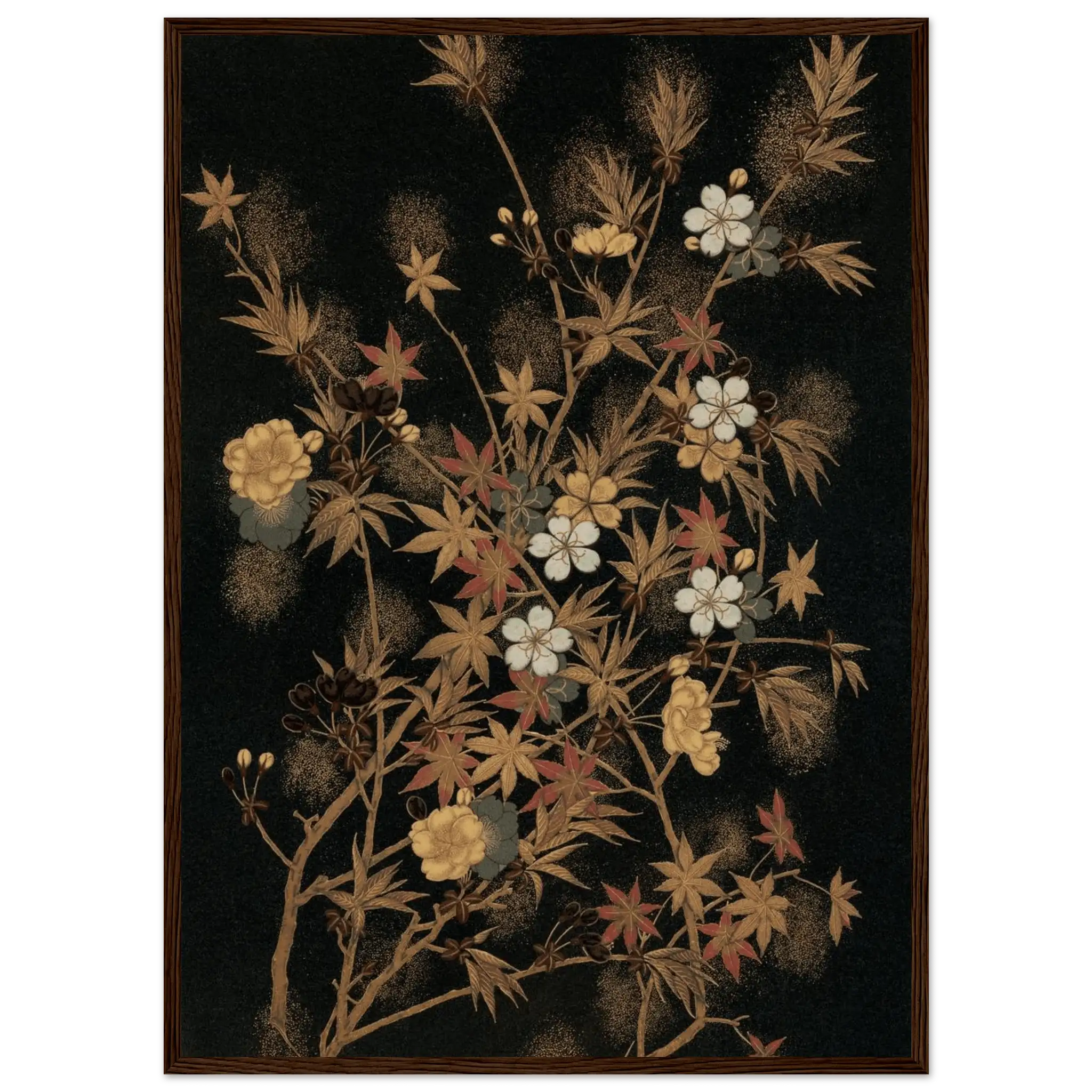 Japanische Herbstblüten - Gerahmte Eleganz - HINORI