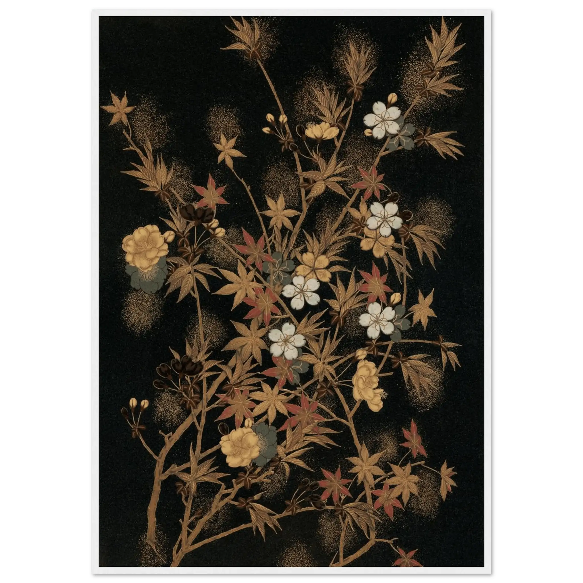 Japanische Herbstblüten - Gerahmte Eleganz - HINORI