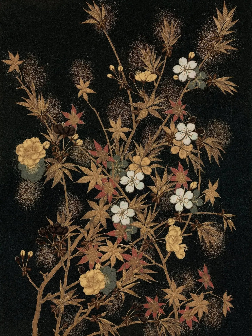 Japanische Herbstblüten - Gerahmte Eleganz - HINORI