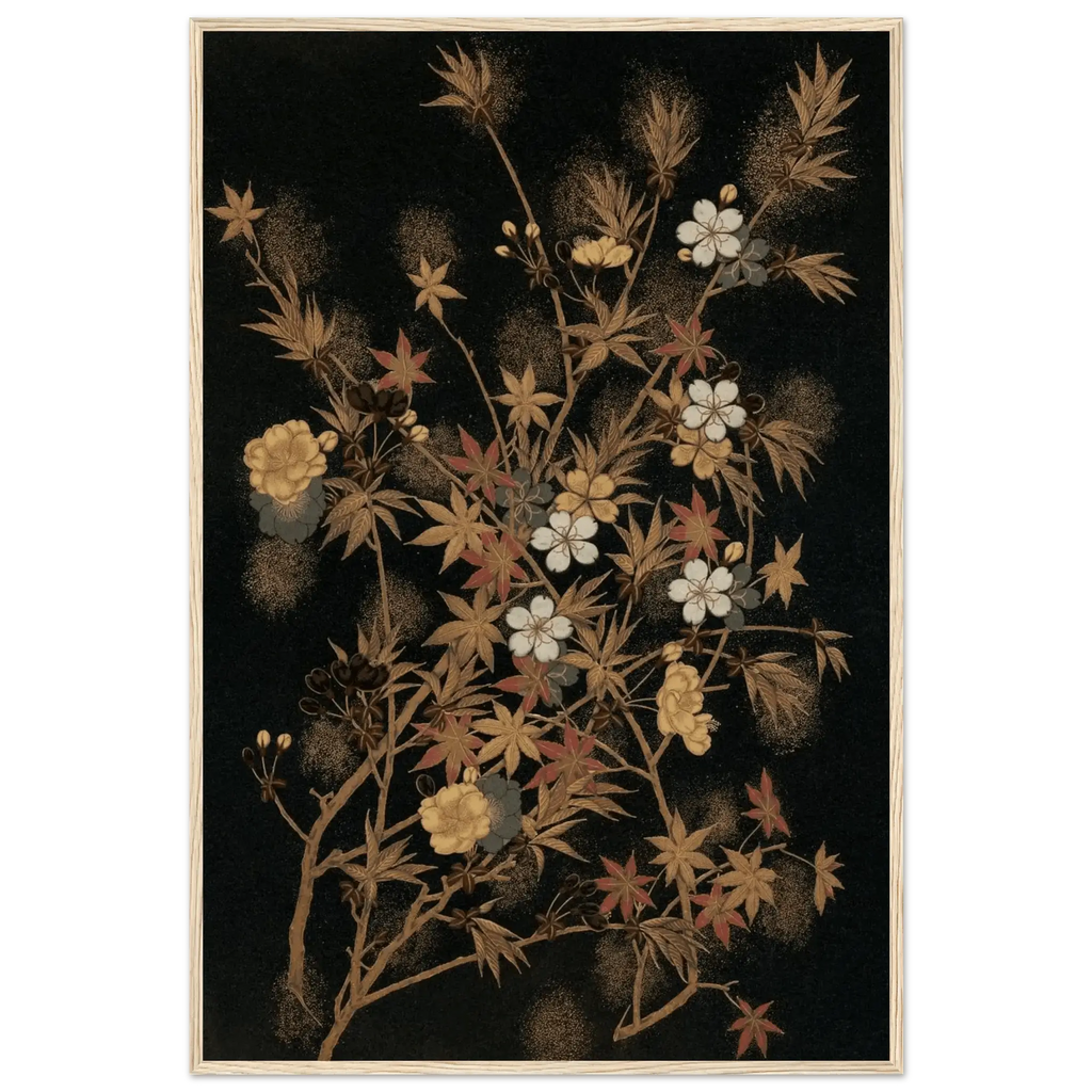 Japanische Herbstblüten - Gerahmte Eleganz - HINORI