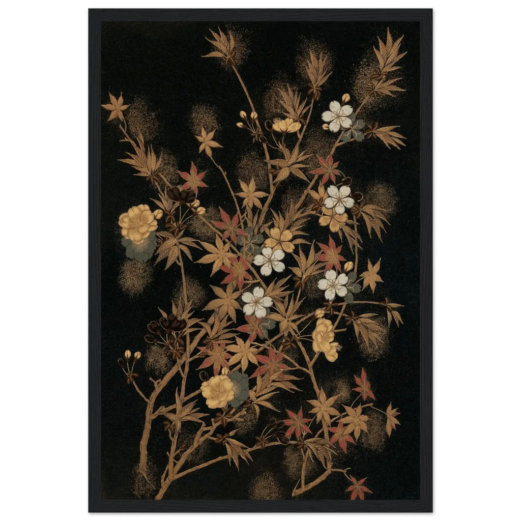 Japanische Herbstblüten - Gerahmte Eleganz - HINORI