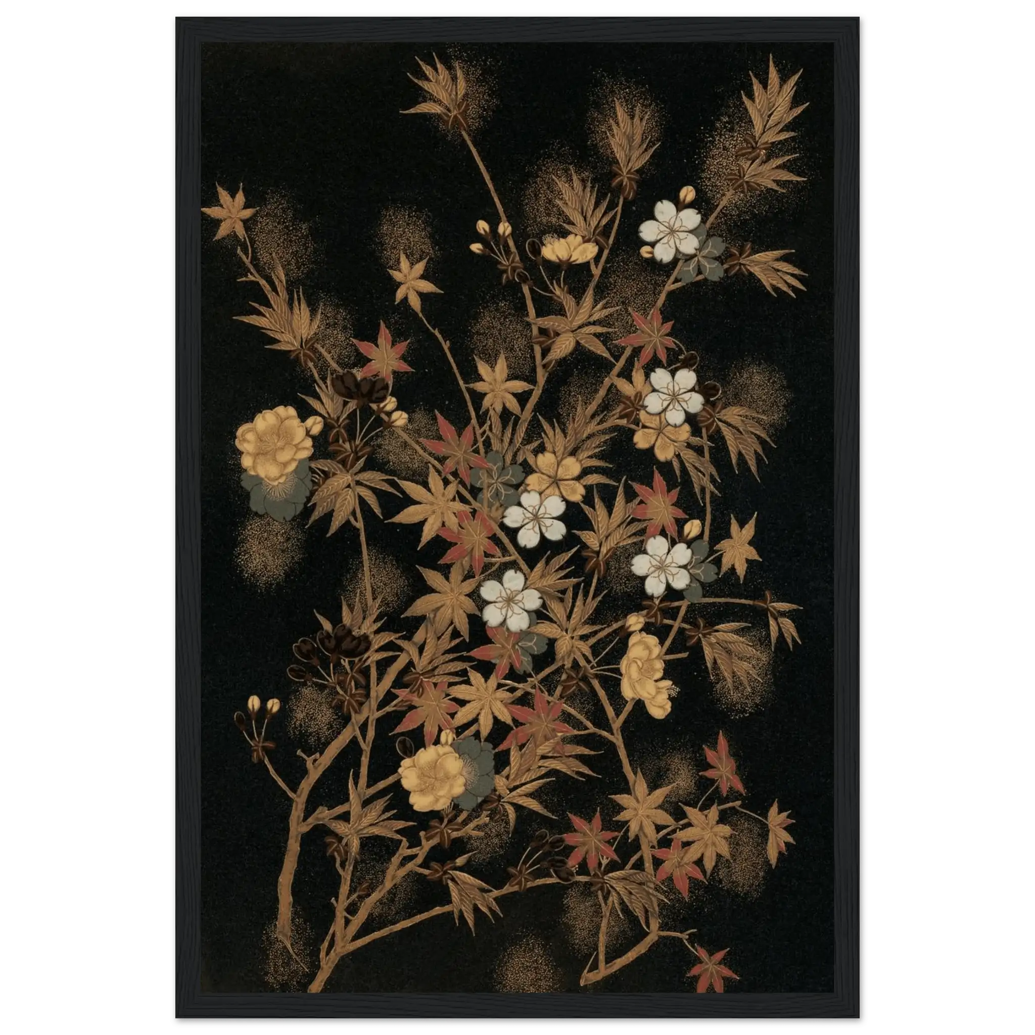 Japanische Herbstblüten - Gerahmte Eleganz - HINORI