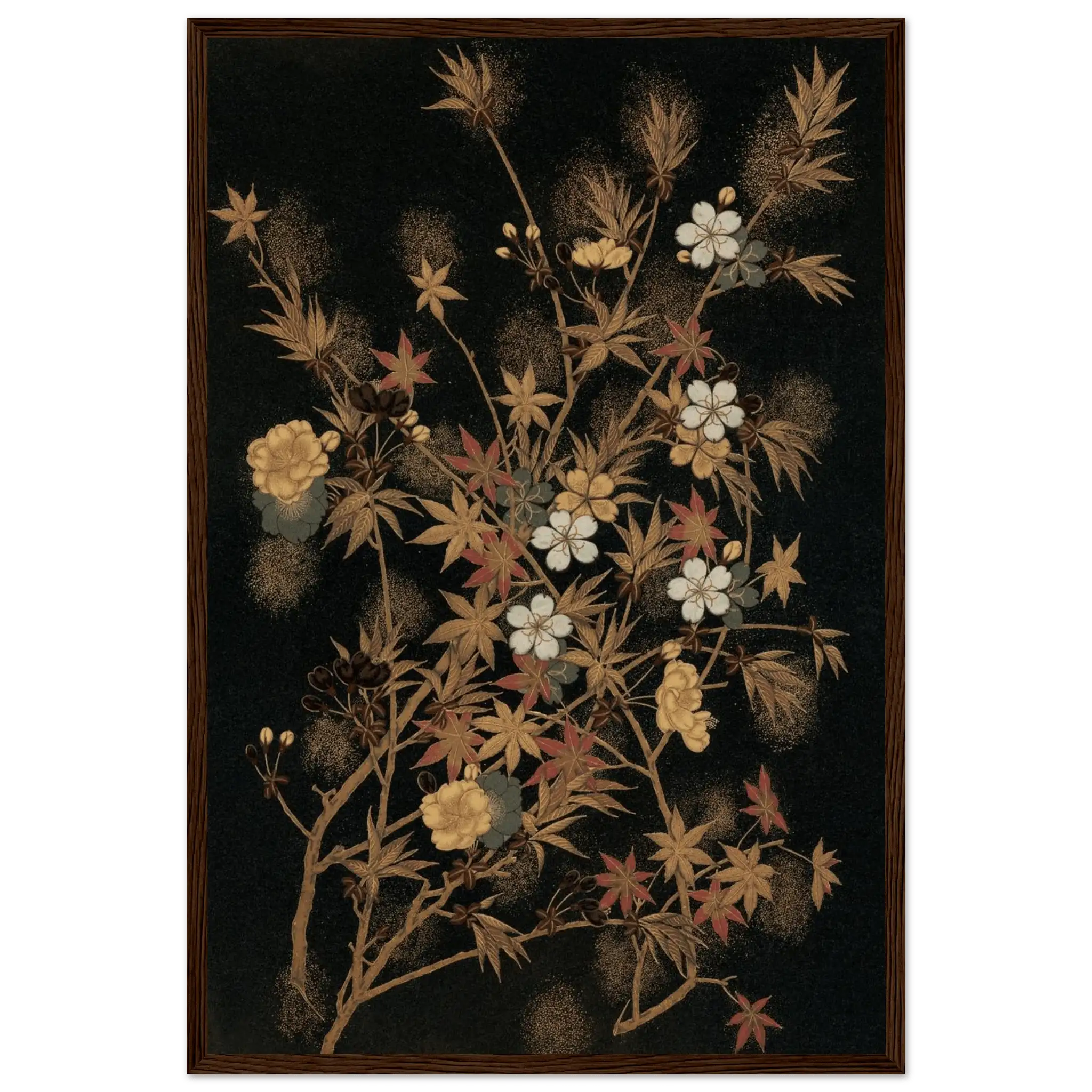 Japanische Herbstblüten - Gerahmte Eleganz - HINORI