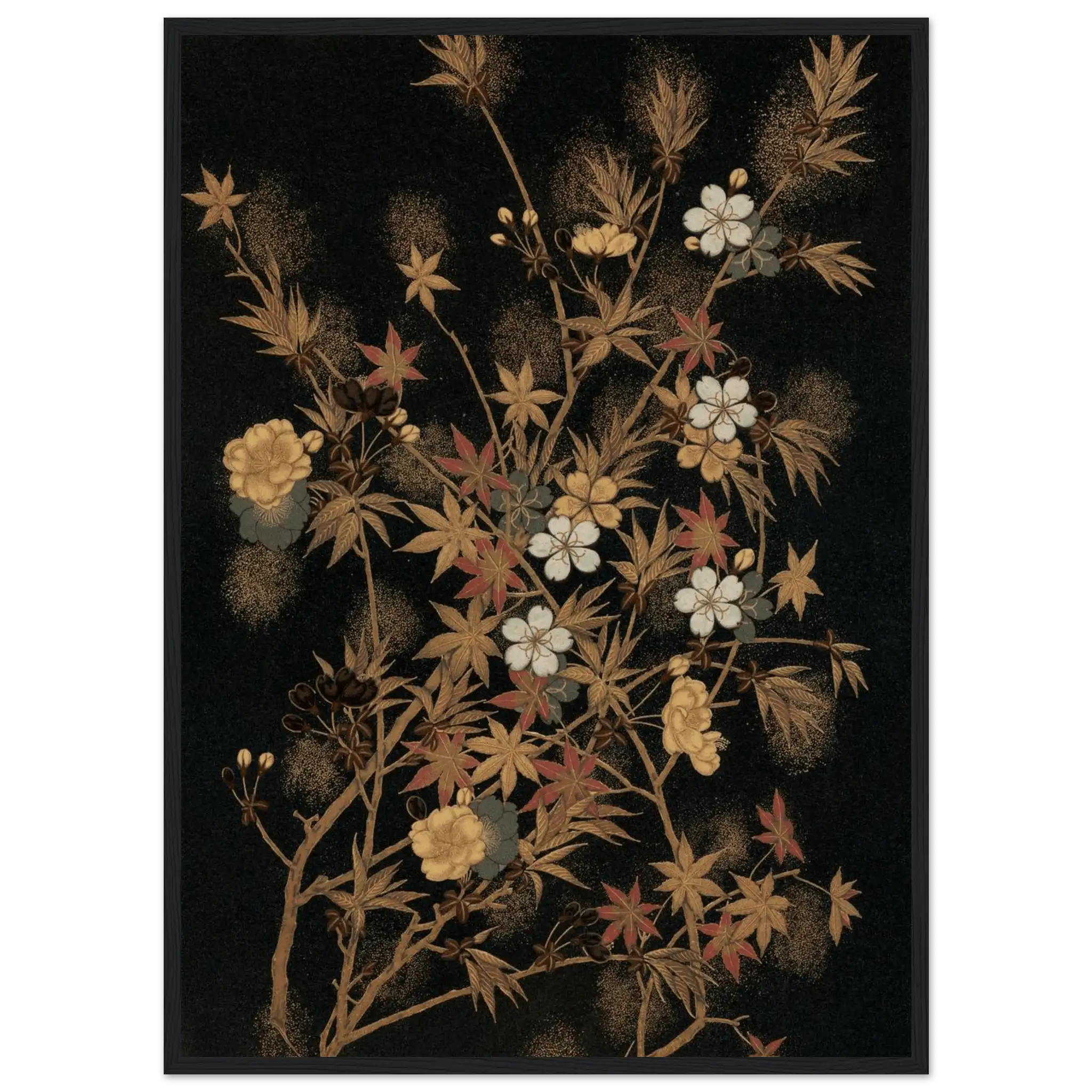 Japanische Herbstblüten - Gerahmte Eleganz - HINORI