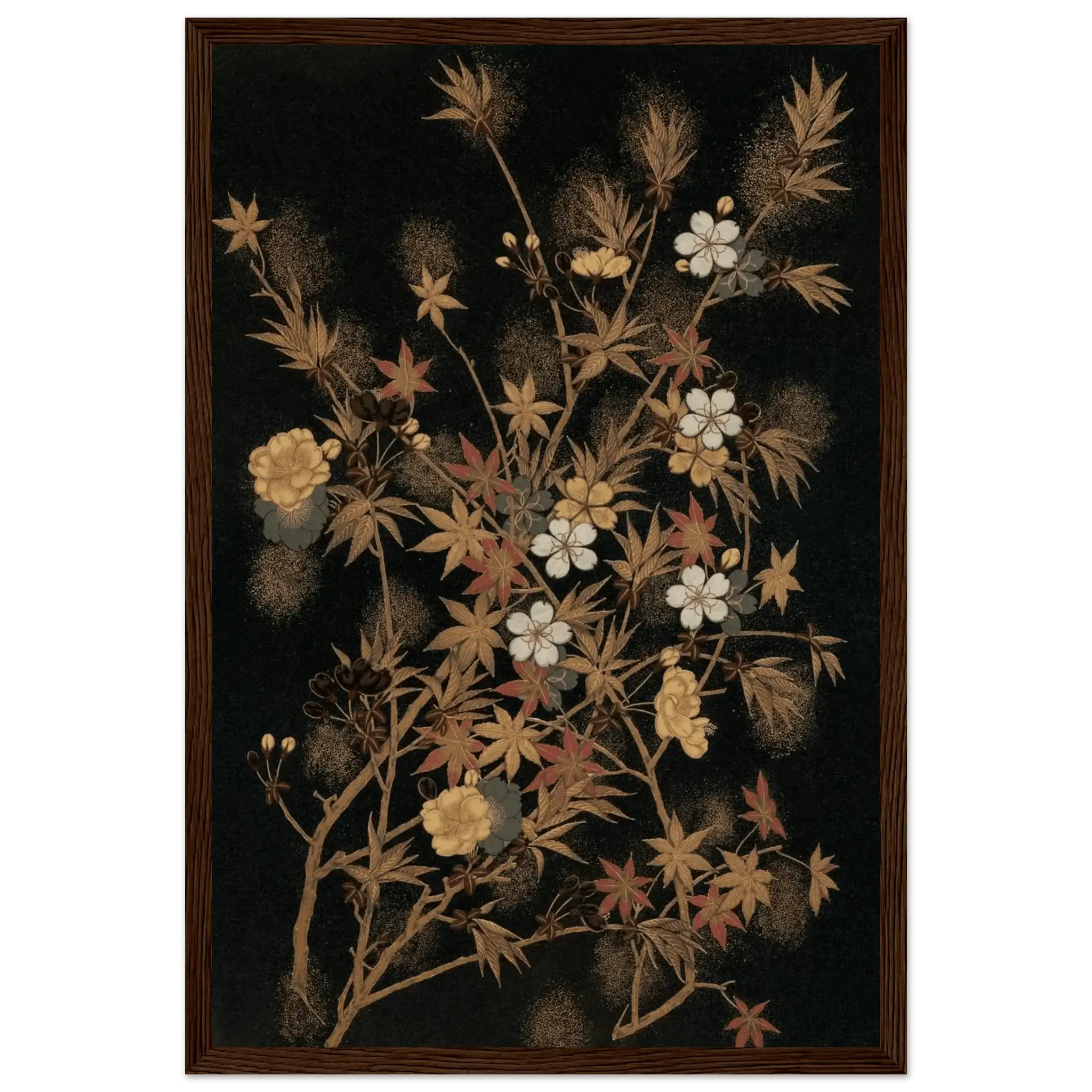 Japanische Herbstblüten - Gerahmte Eleganz - HINORI