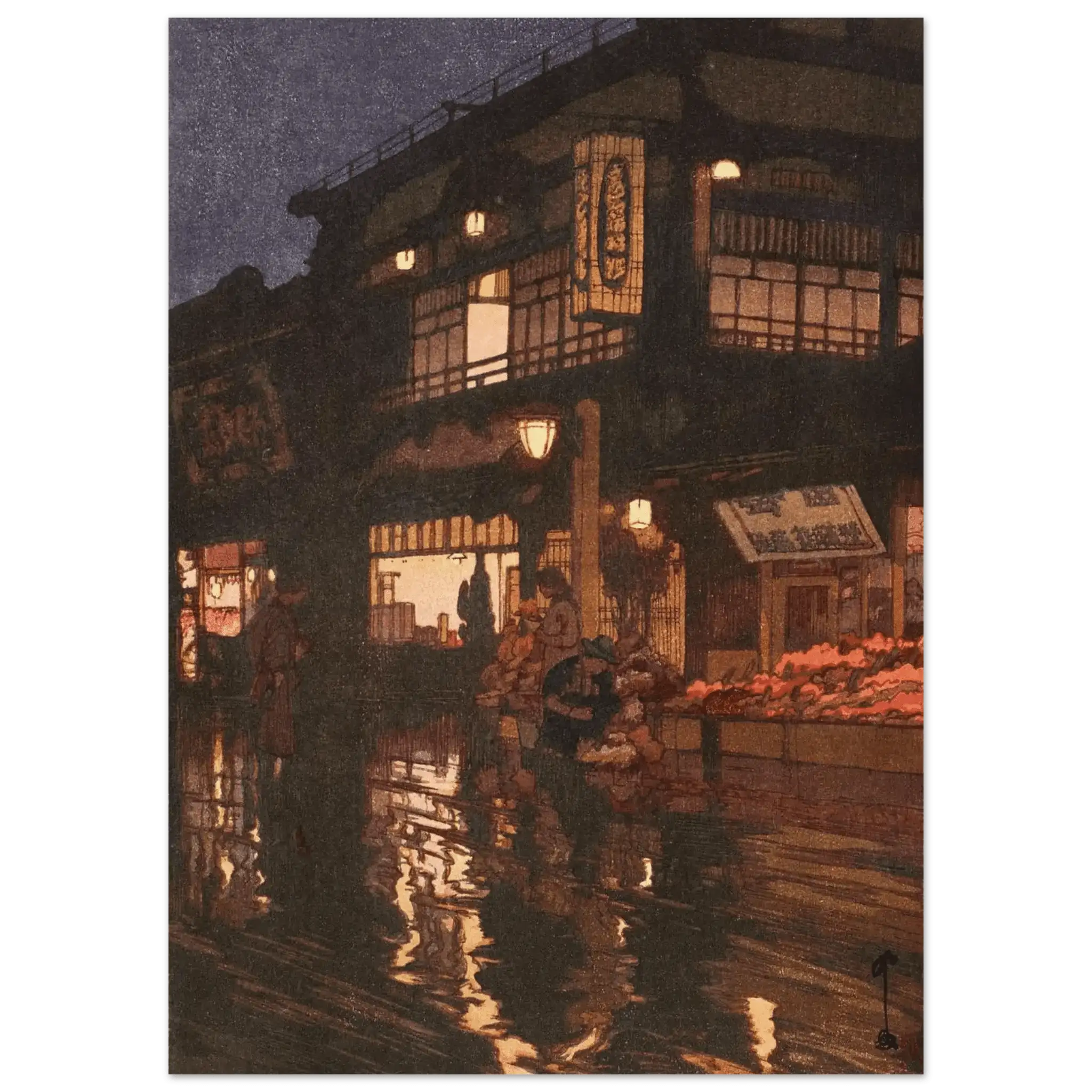 Kagurazaka - Straße nach dem nächtlichen Regen - Fine Art Prints - HINORI