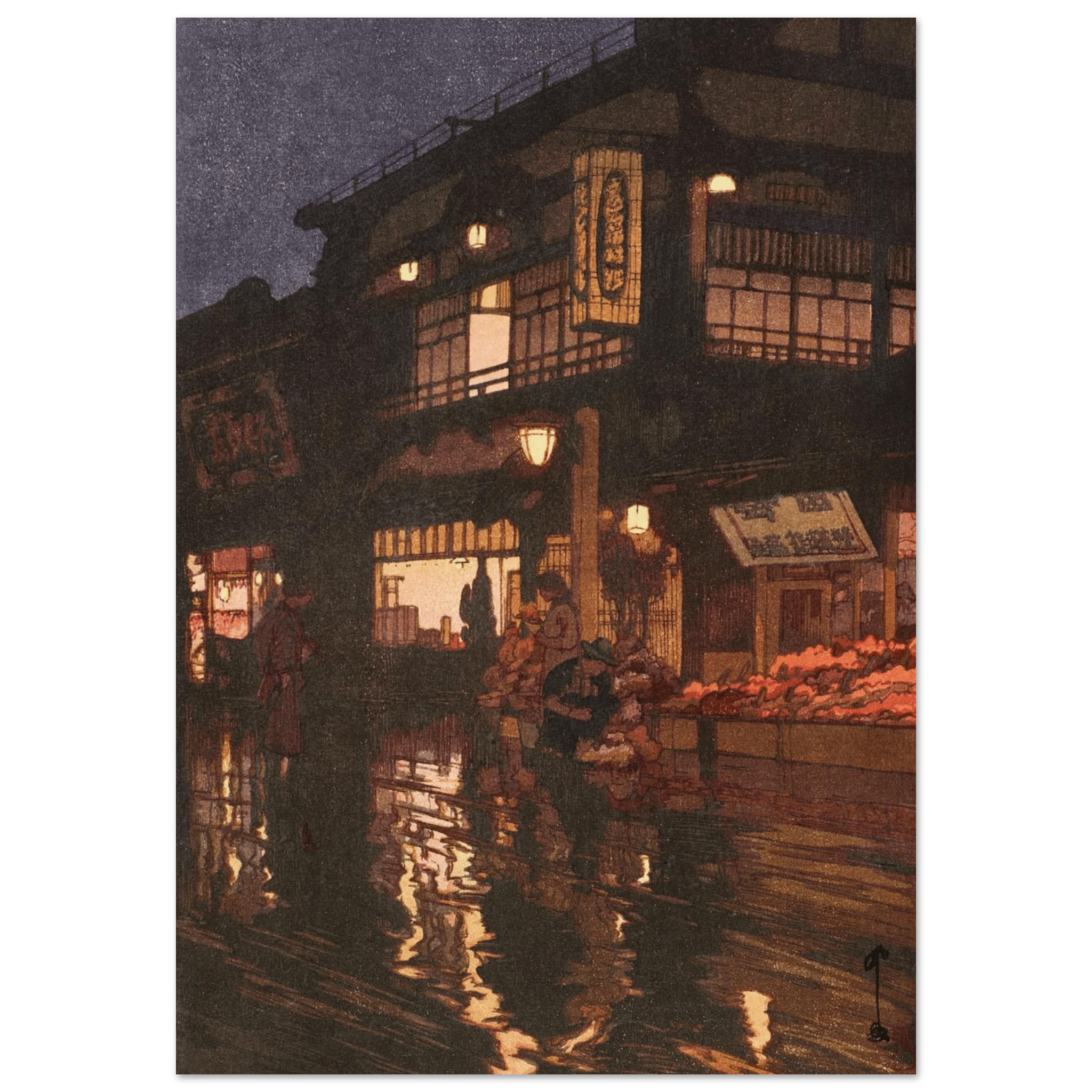 Kagurazaka - Straße nach dem nächtlichen Regen - Fine Art Prints - HINORI
