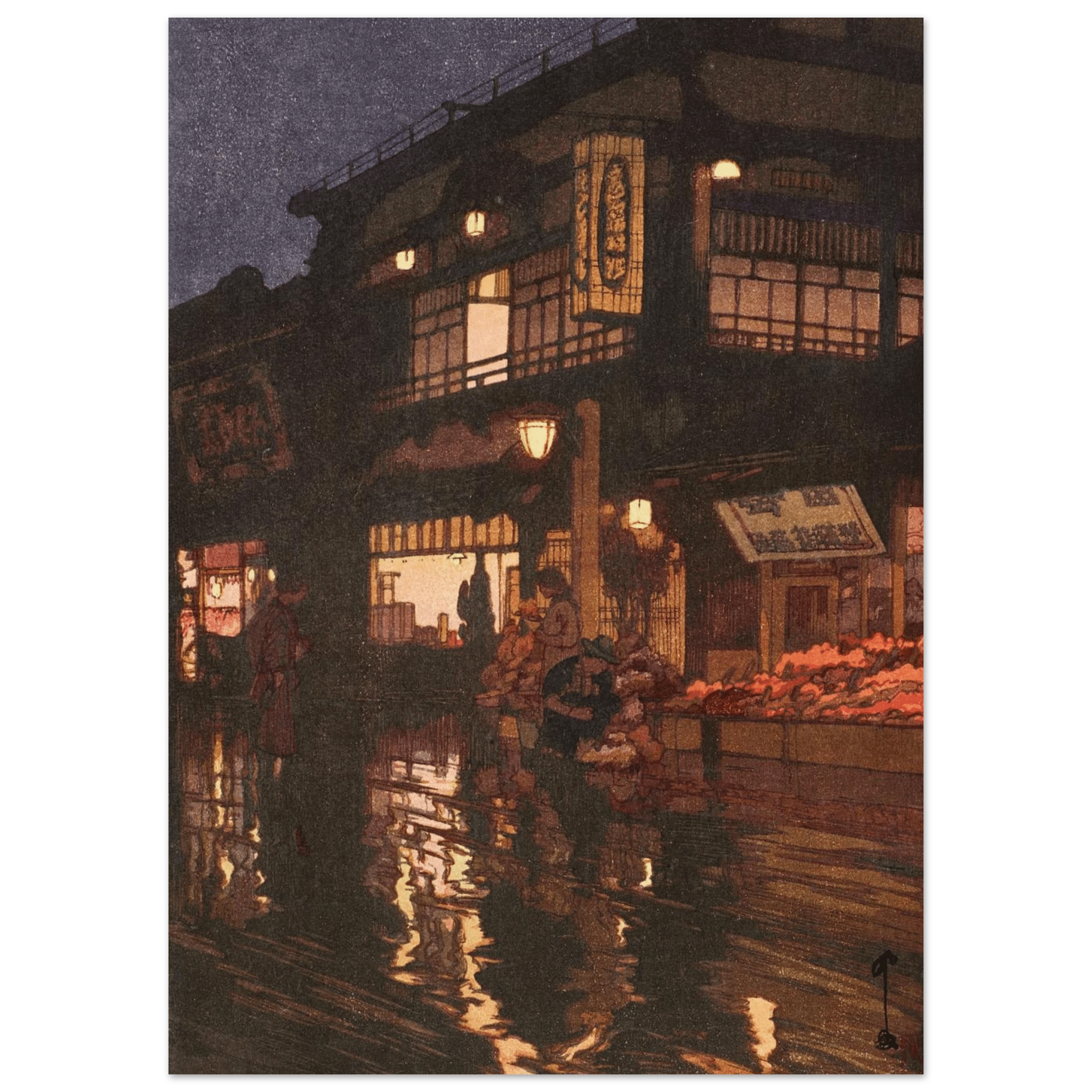 Kagurazaka - Straße nach dem nächtlichen Regen - Fine Art Prints - HINORI