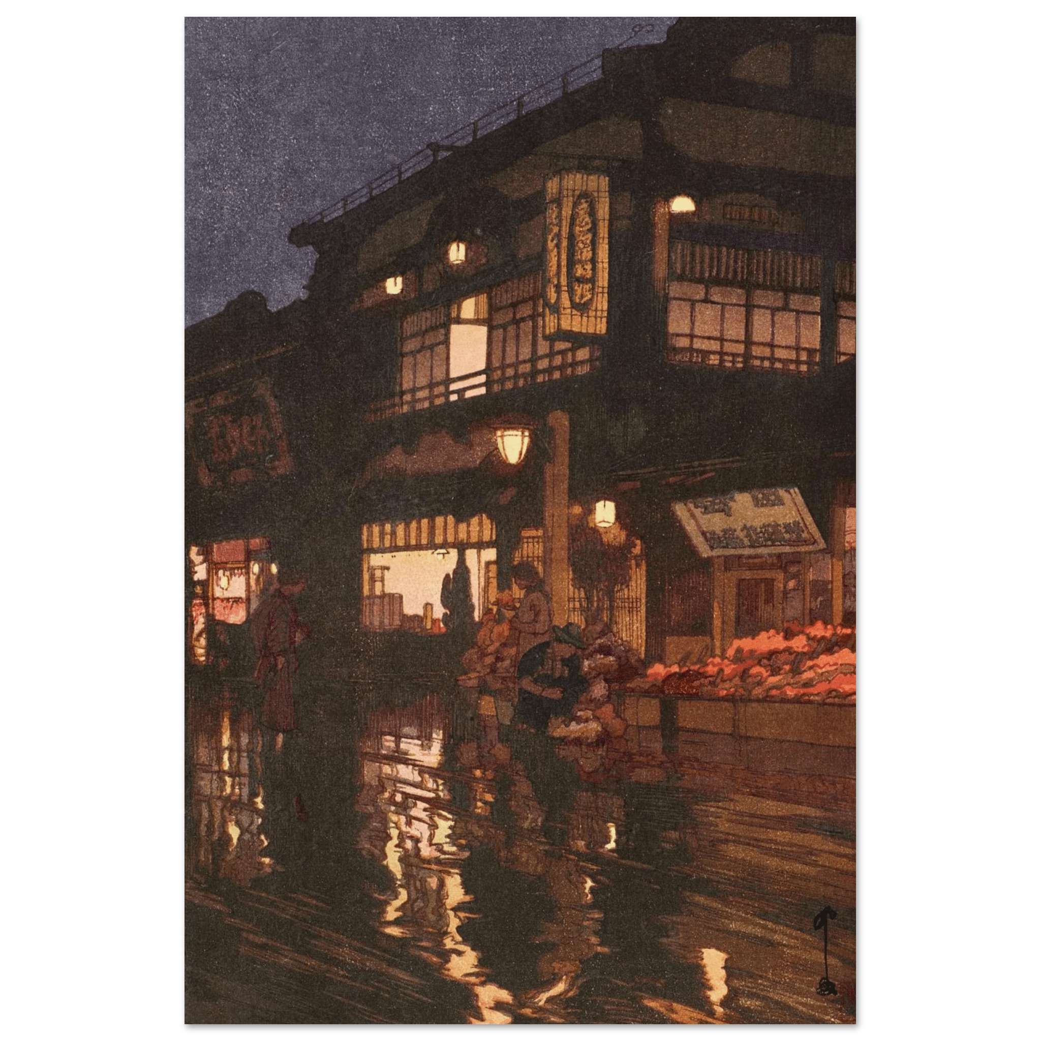 Kagurazaka - Straße nach dem nächtlichen Regen - Fine Art Prints - HINORI