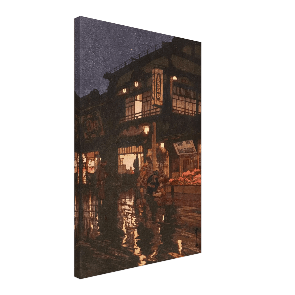 Kagurazaka - Straße nach dem nächtlichen Regen - Leinwand Edition - HINORI