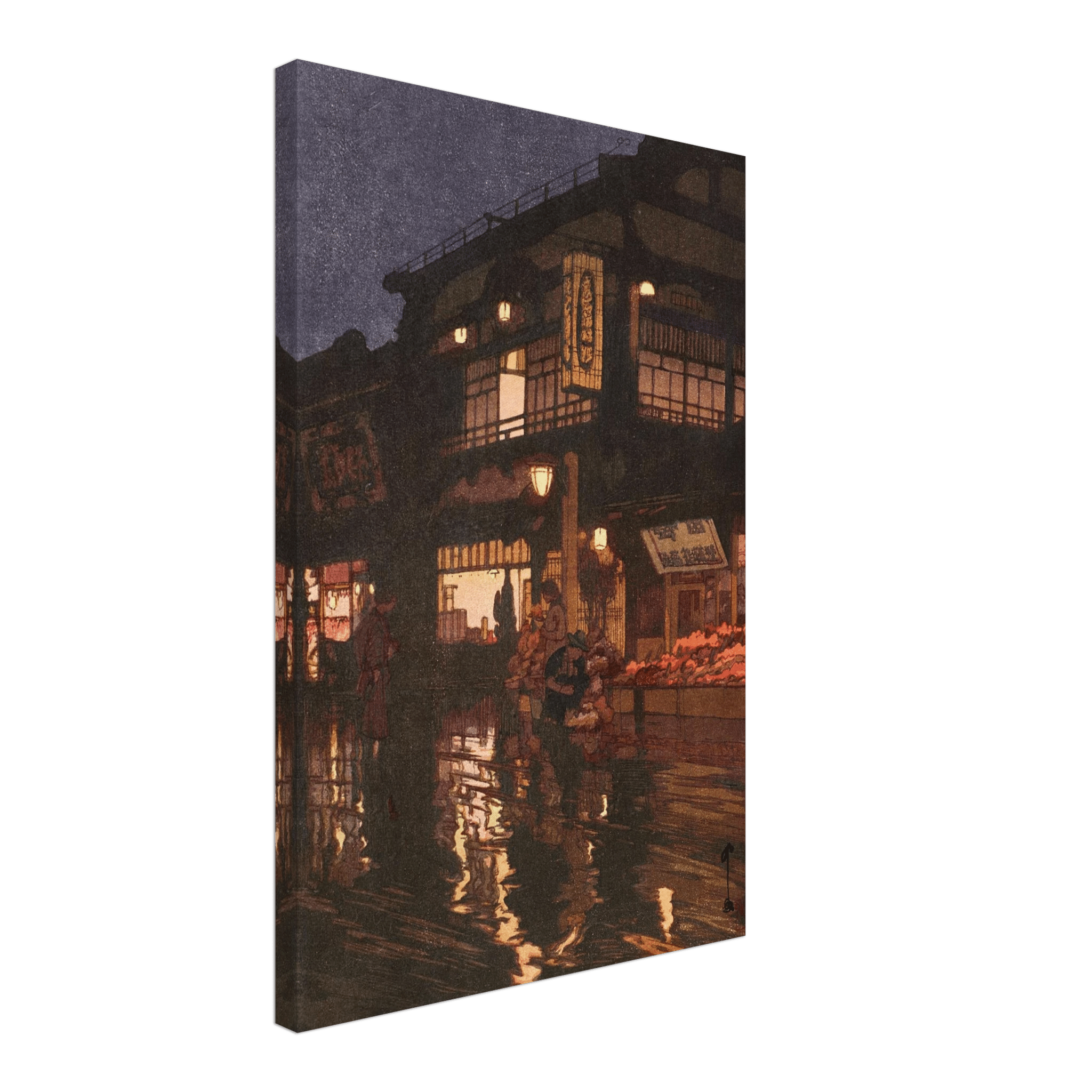 Kagurazaka - Straße nach dem nächtlichen Regen - Leinwand Edition - HINORI