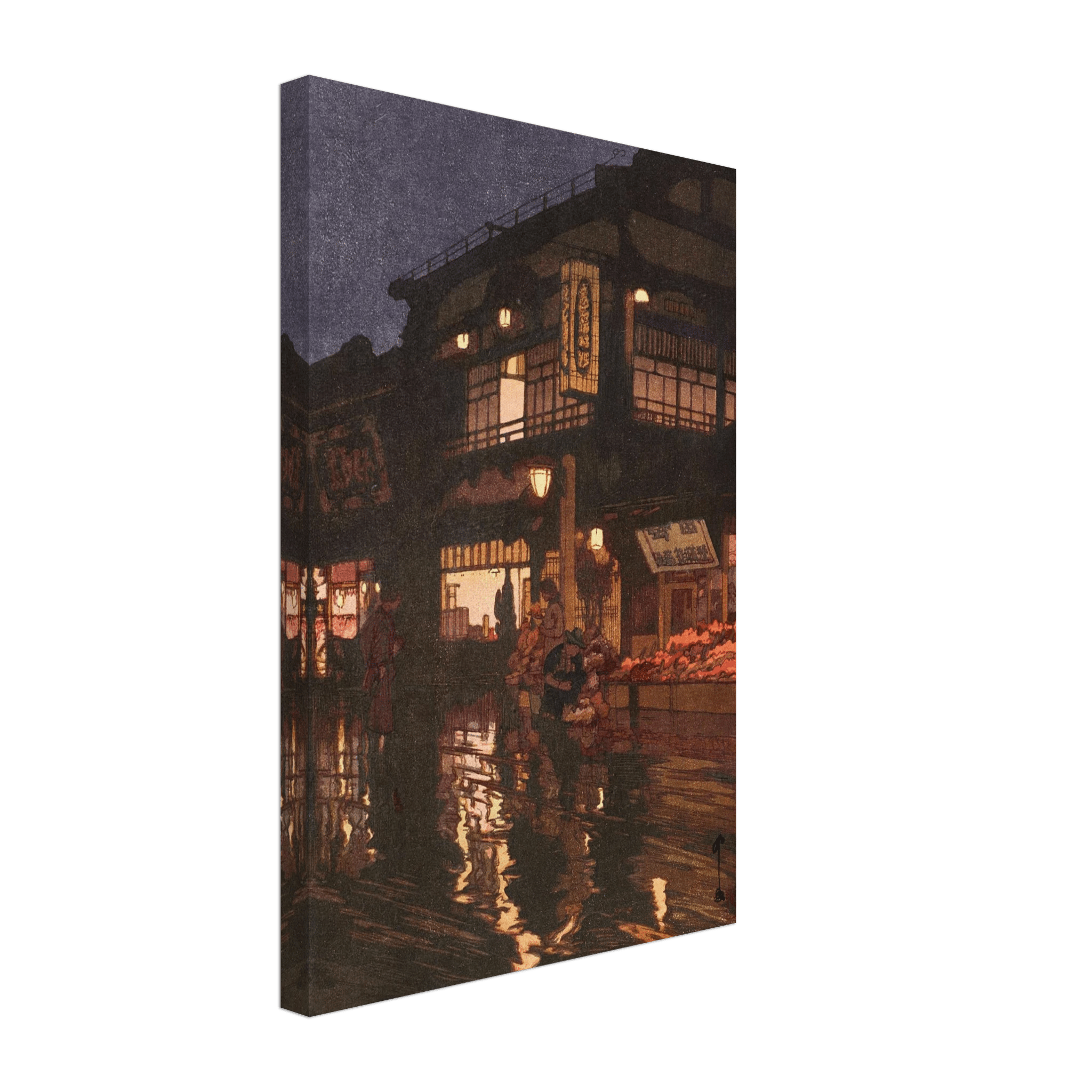 Kagurazaka - Straße nach dem nächtlichen Regen - Leinwand Edition - HINORI