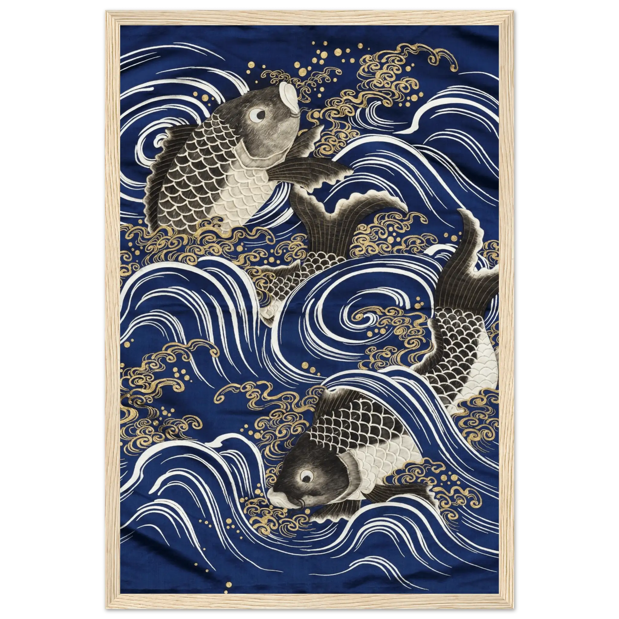 Karpfen in den Wellen - Gerahmte Eleganz - HINORI