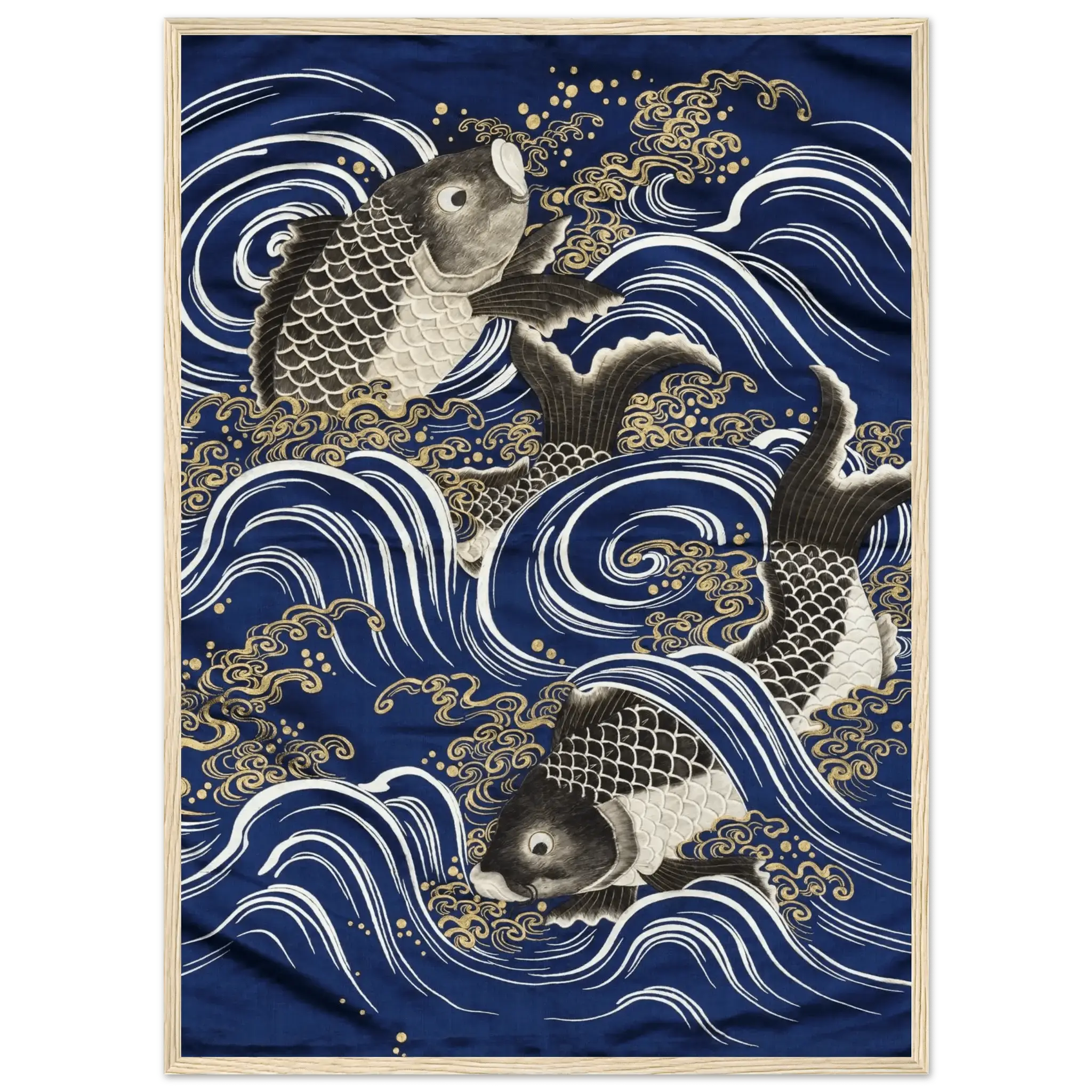 Karpfen in den Wellen - Gerahmte Eleganz - HINORI