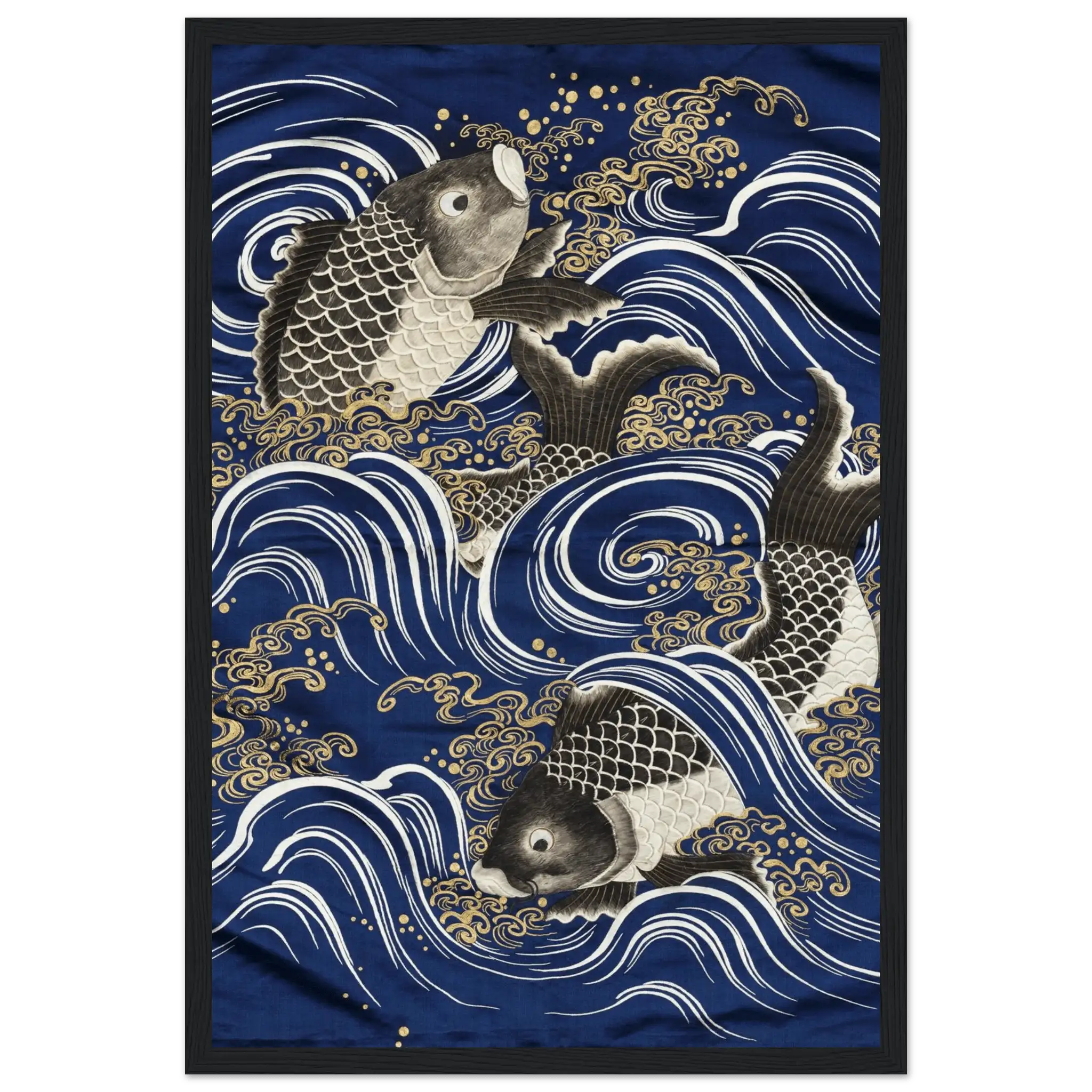 Karpfen in den Wellen - Gerahmte Eleganz - HINORI