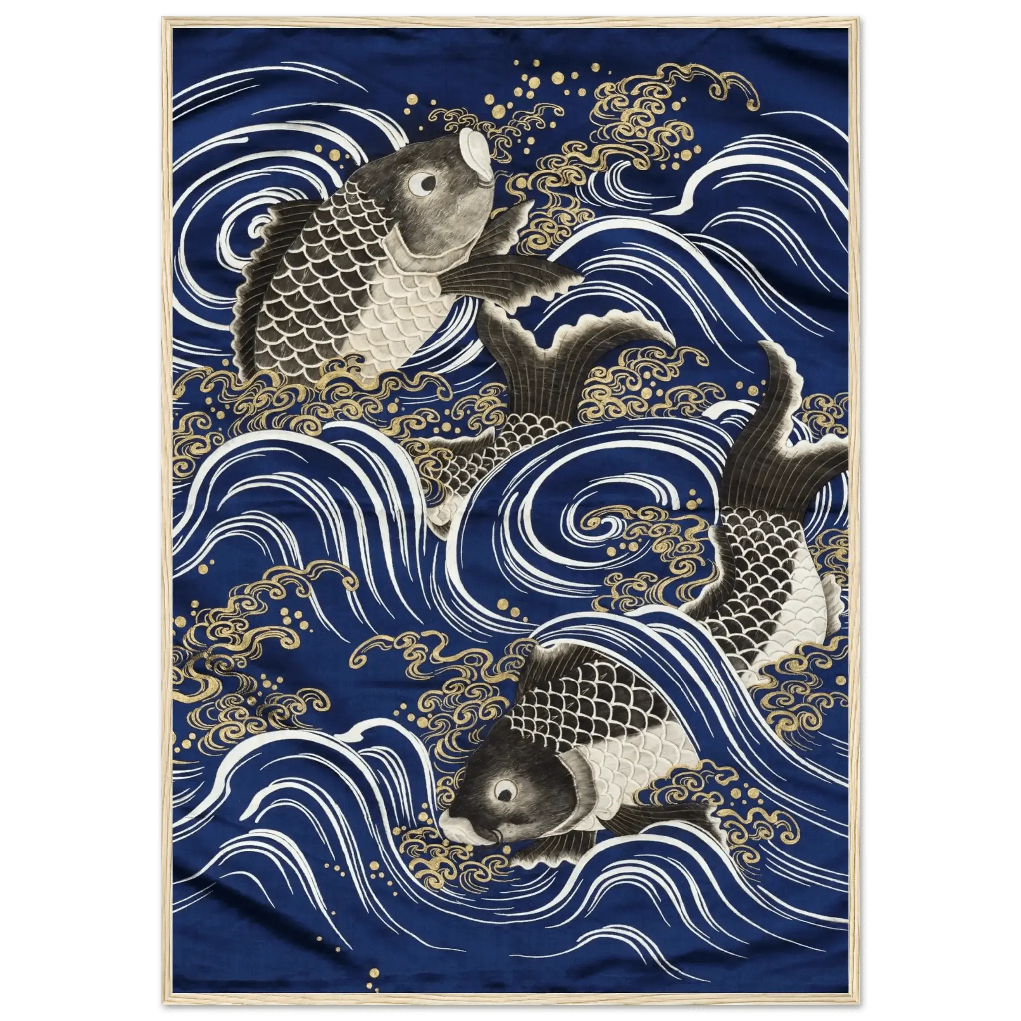 Karpfen in den Wellen - Gerahmte Eleganz - HINORI