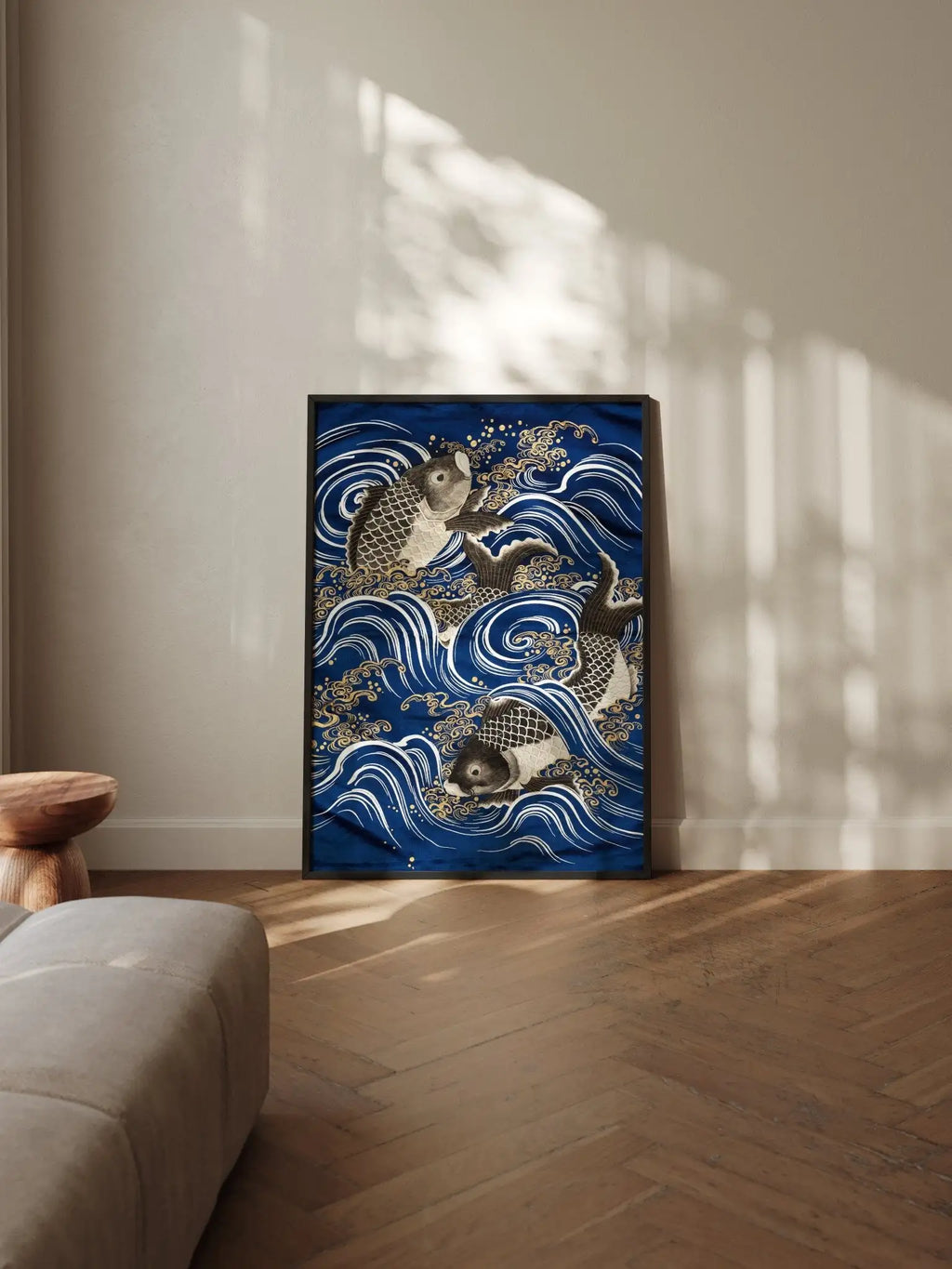 Karpfen in den Wellen - Gerahmte Eleganz - HINORI