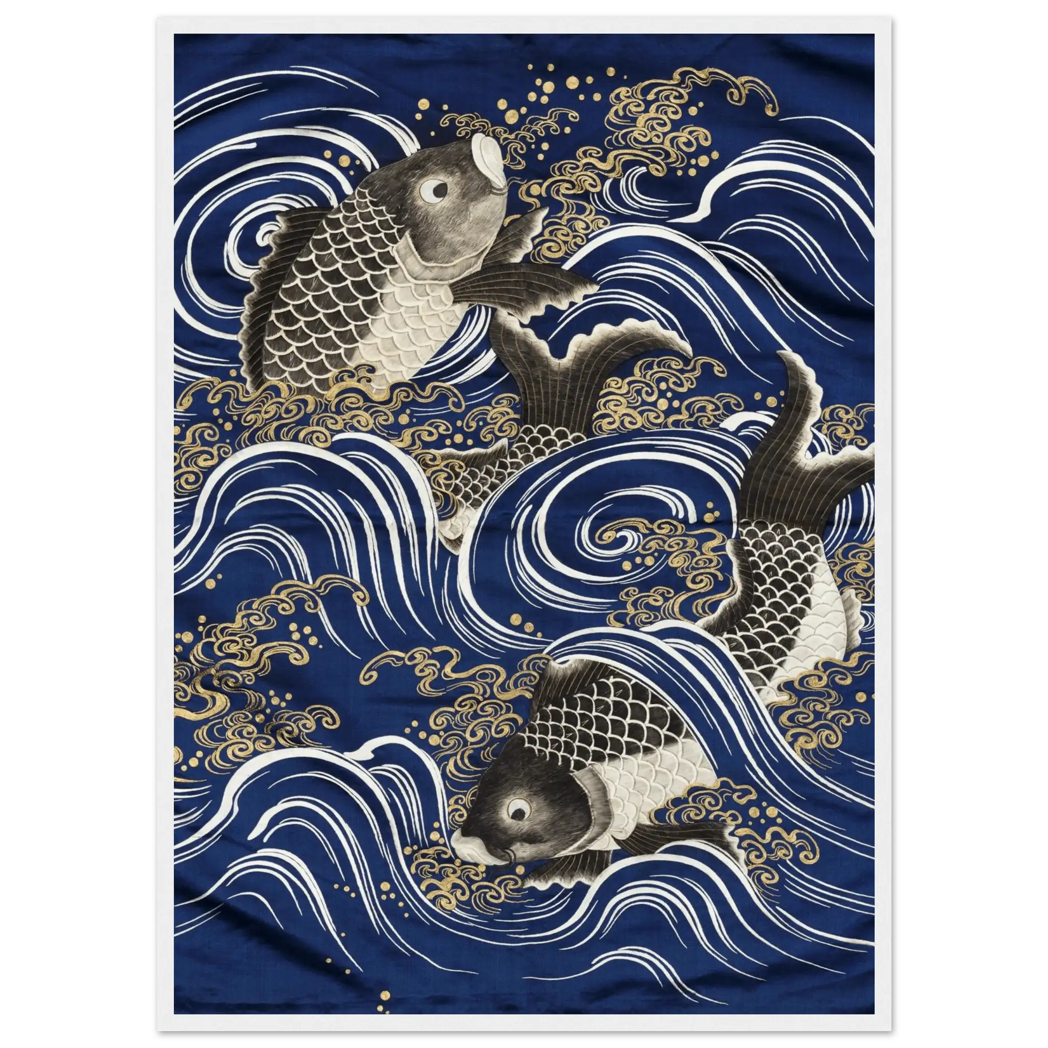 Karpfen in den Wellen - Gerahmte Eleganz - HINORI