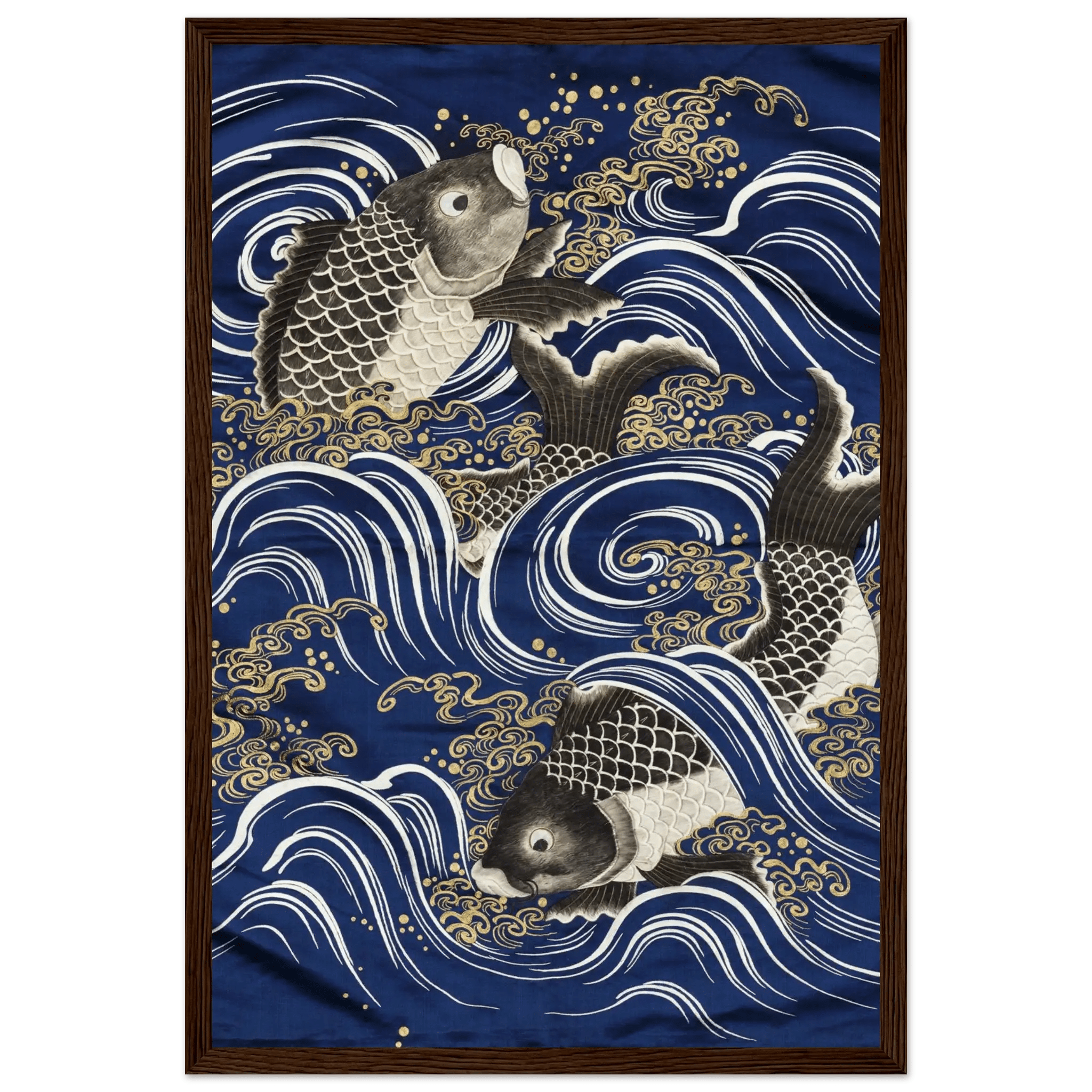 Karpfen in den Wellen - Gerahmte Eleganz - HINORI