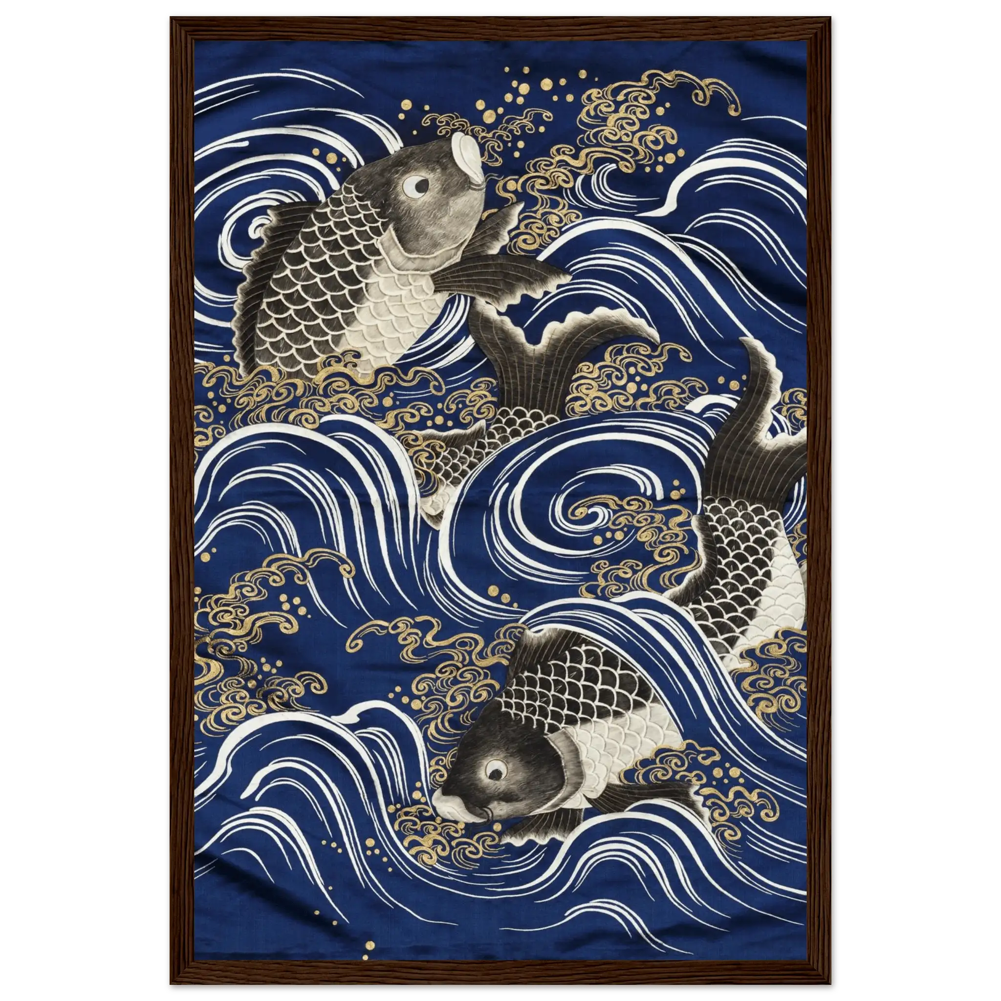 Karpfen in den Wellen - Gerahmte Eleganz - HINORI