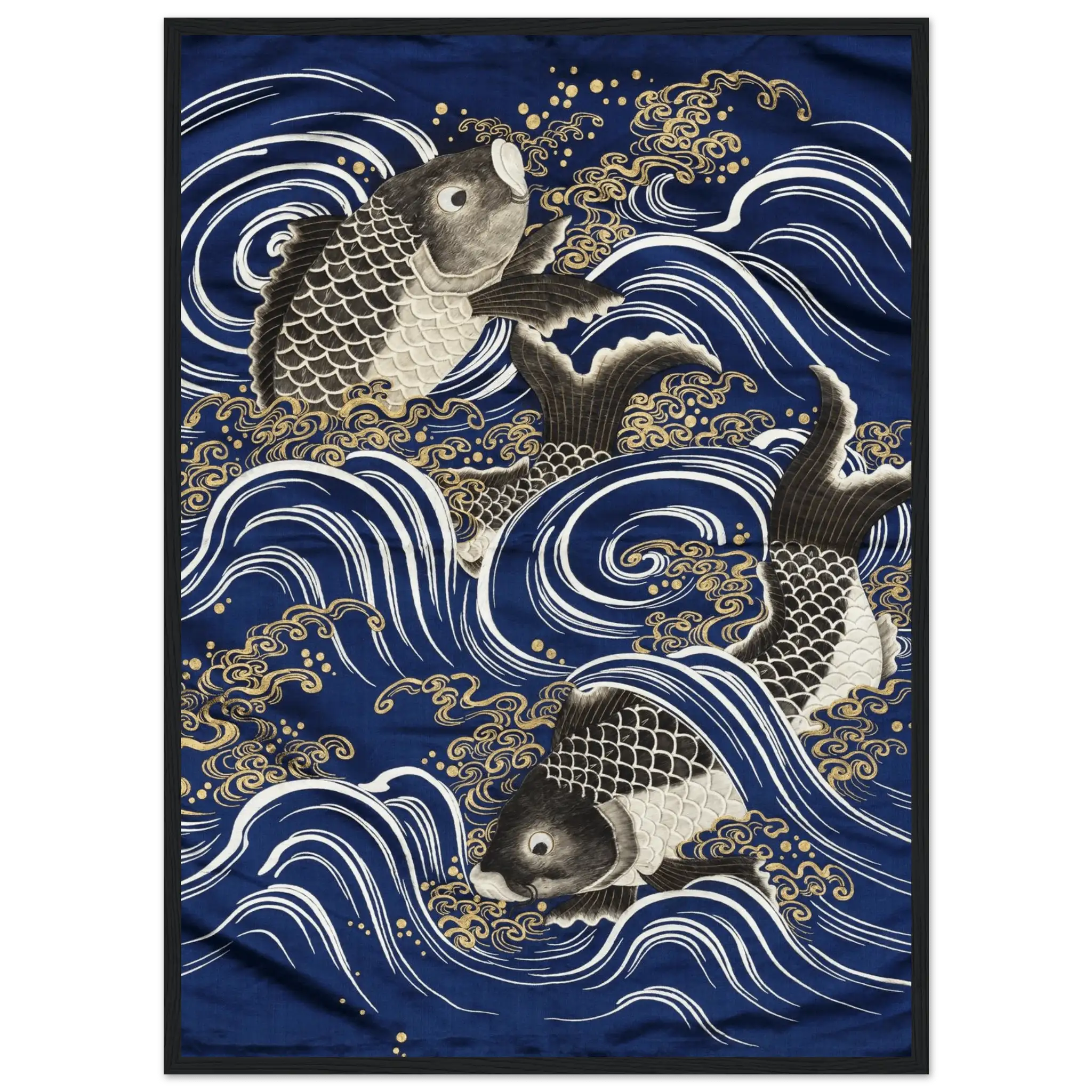 Karpfen in den Wellen - Gerahmte Eleganz - HINORI