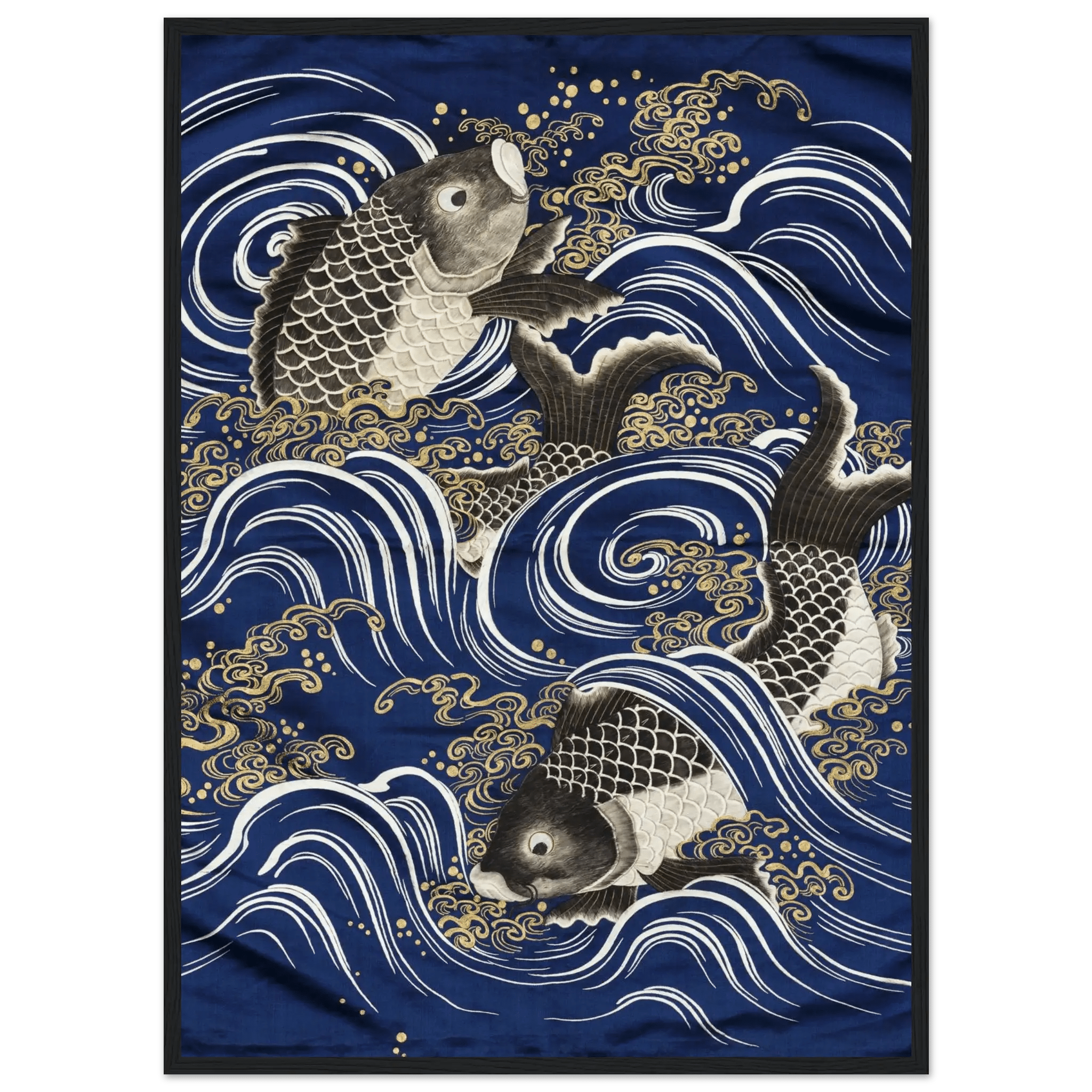 Karpfen in den Wellen - Gerahmte Eleganz - HINORI