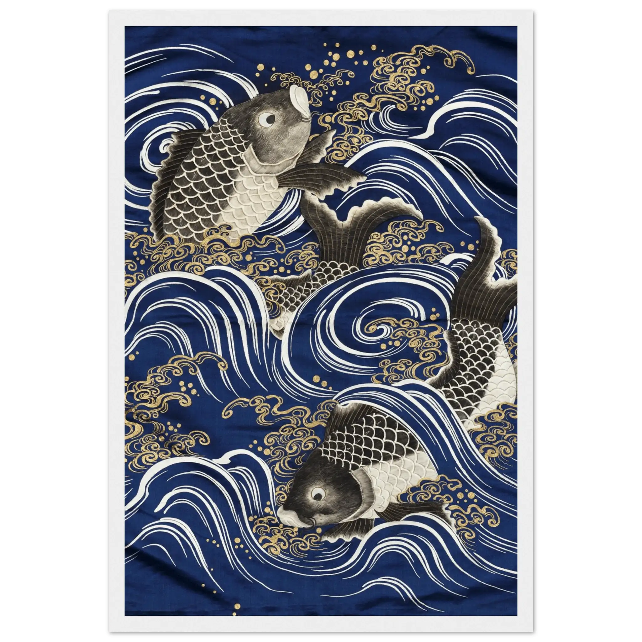 Karpfen in den Wellen - Gerahmte Eleganz - HINORI