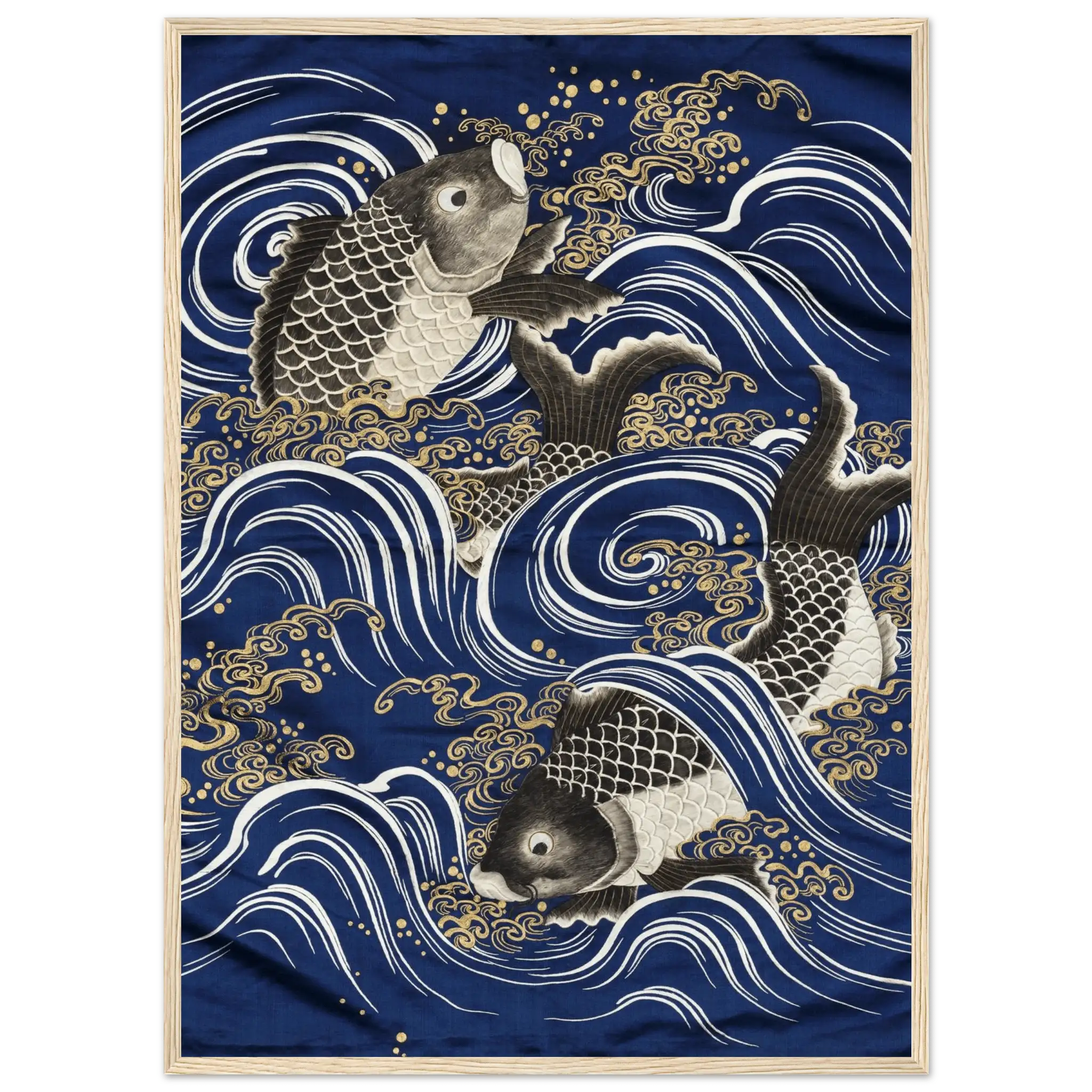 Karpfen in den Wellen - Gerahmte Eleganz - HINORI