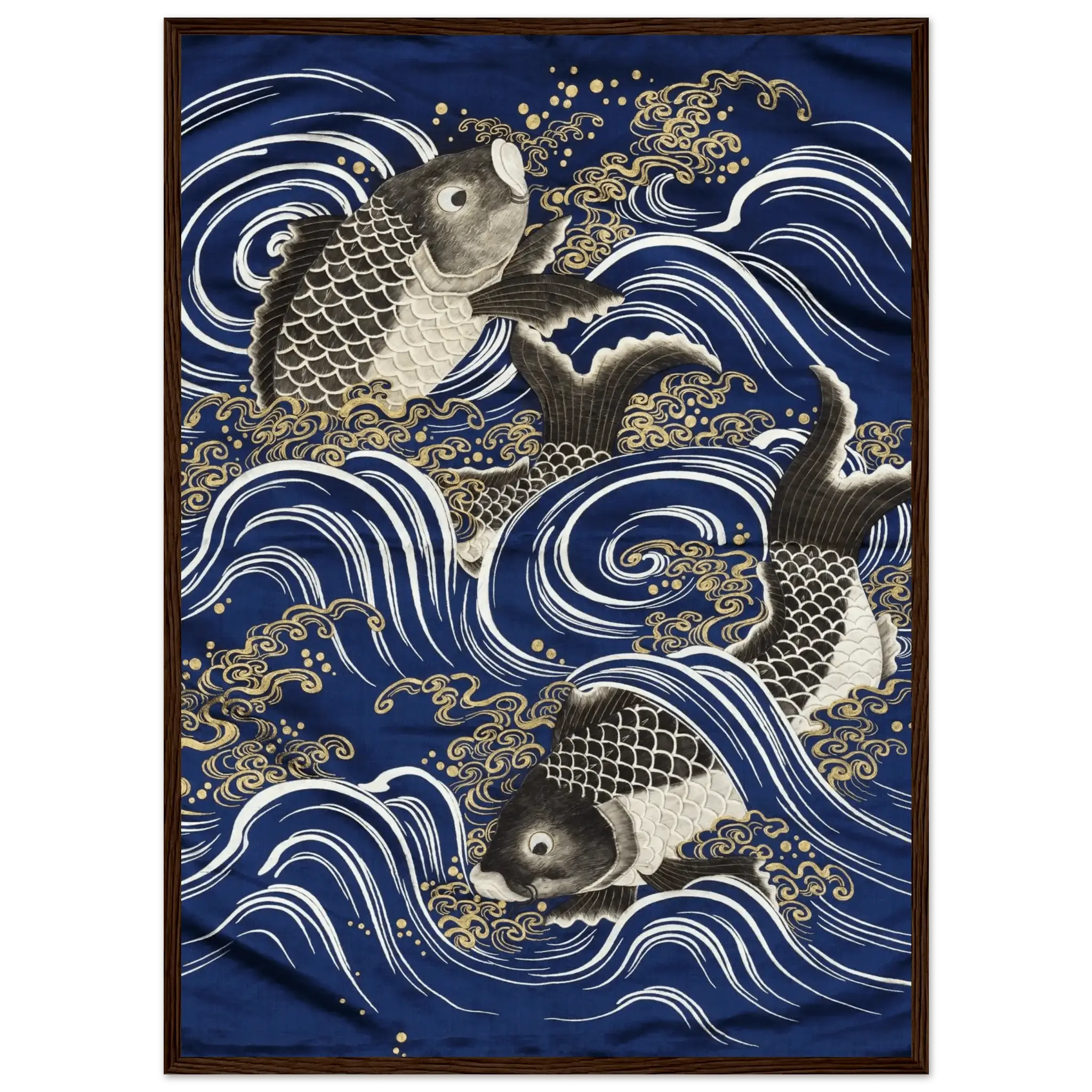 Karpfen in den Wellen - Gerahmte Eleganz - HINORI