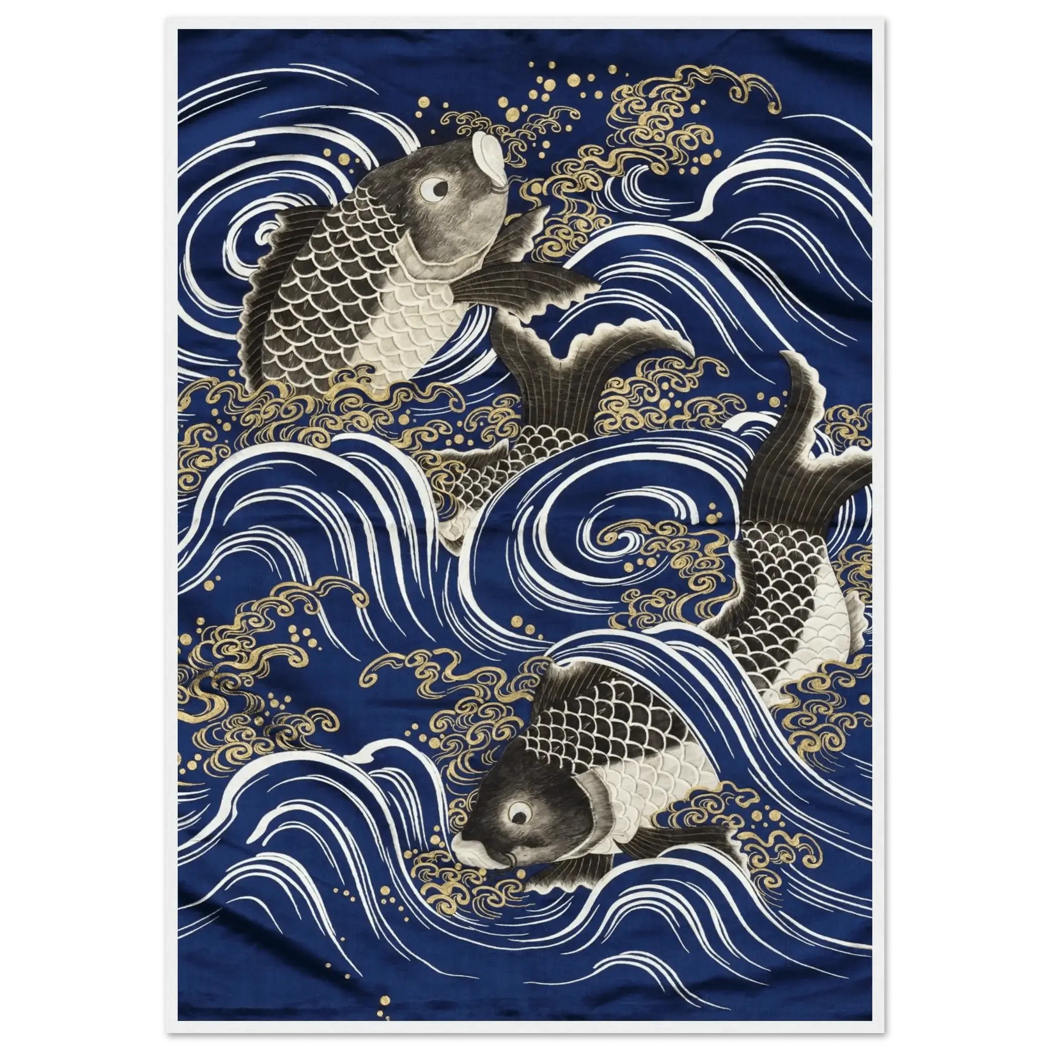 Karpfen in den Wellen - Gerahmte Eleganz - HINORI