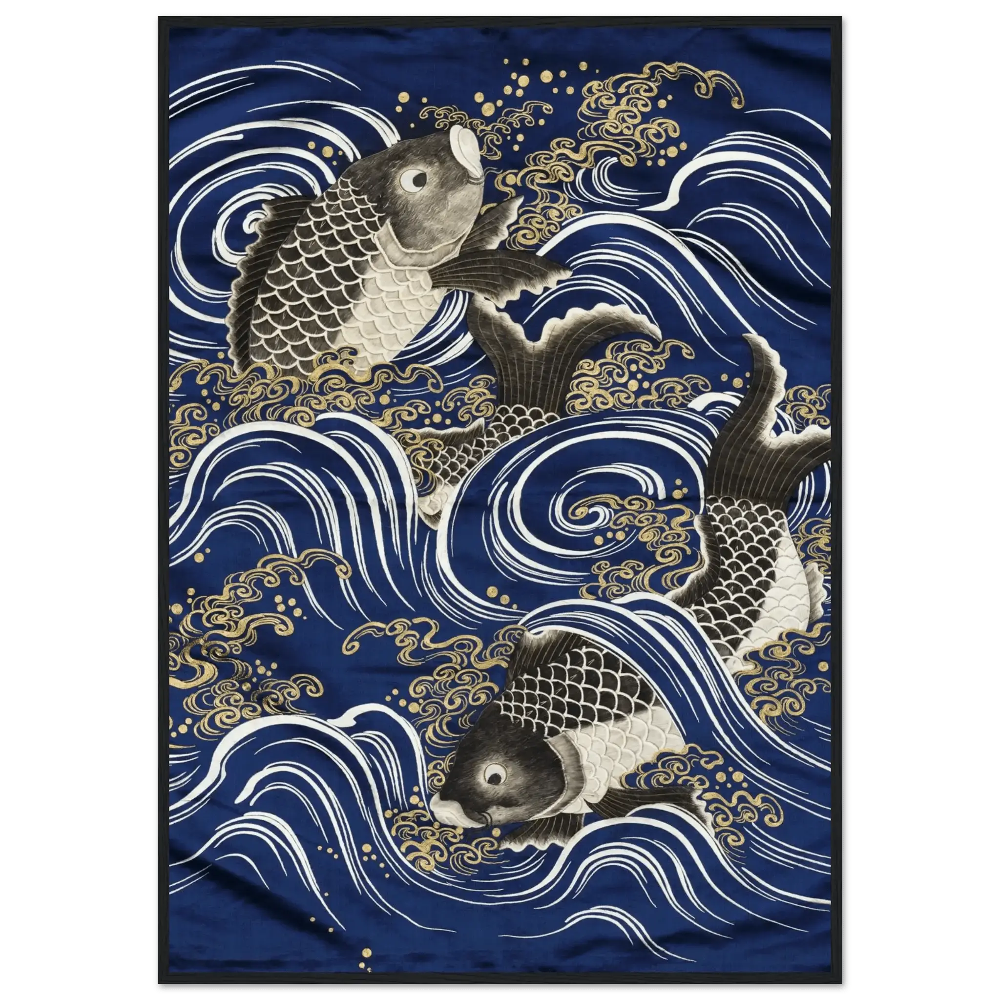 Karpfen in den Wellen - Gerahmte Eleganz - HINORI