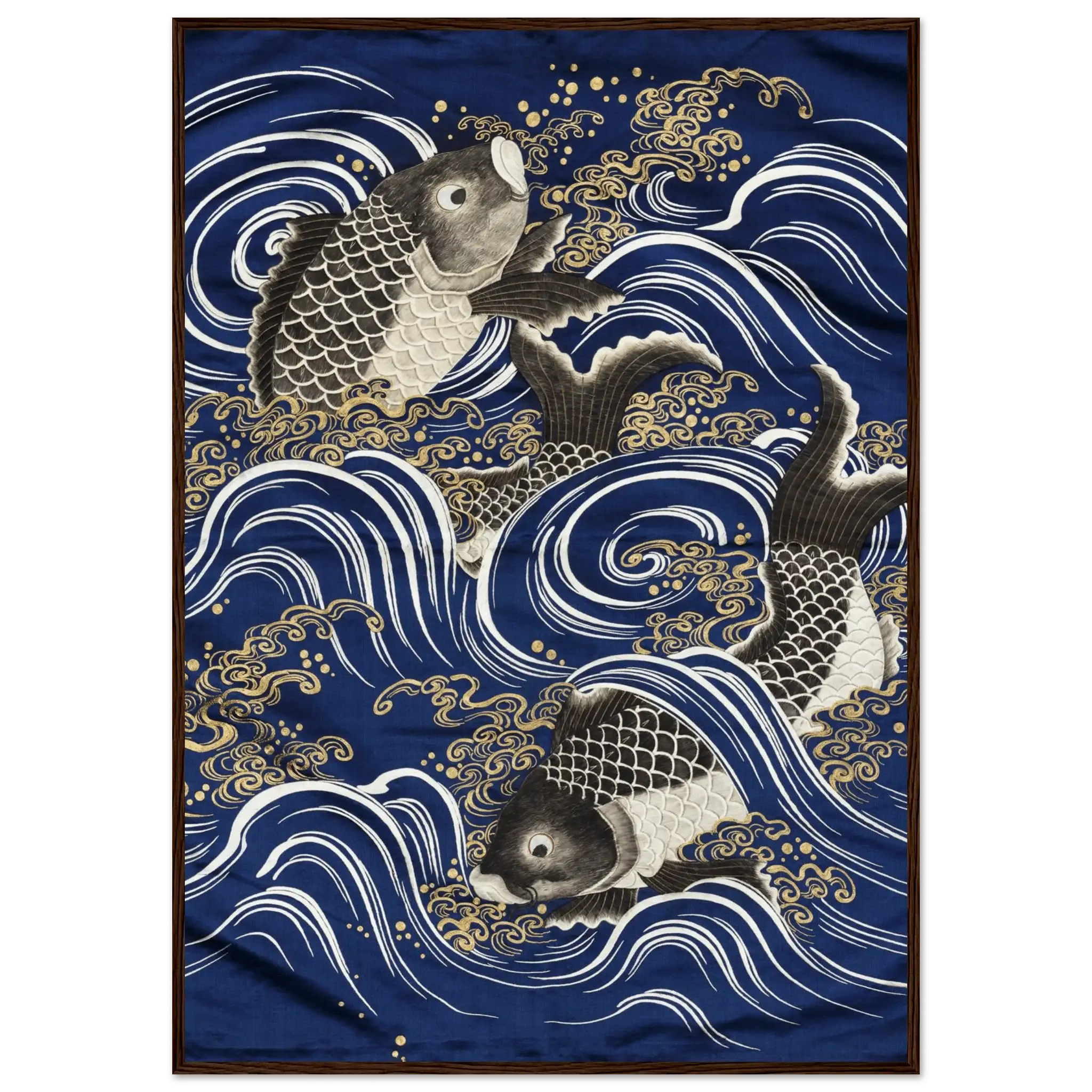 Karpfen in den Wellen - Gerahmte Eleganz - HINORI