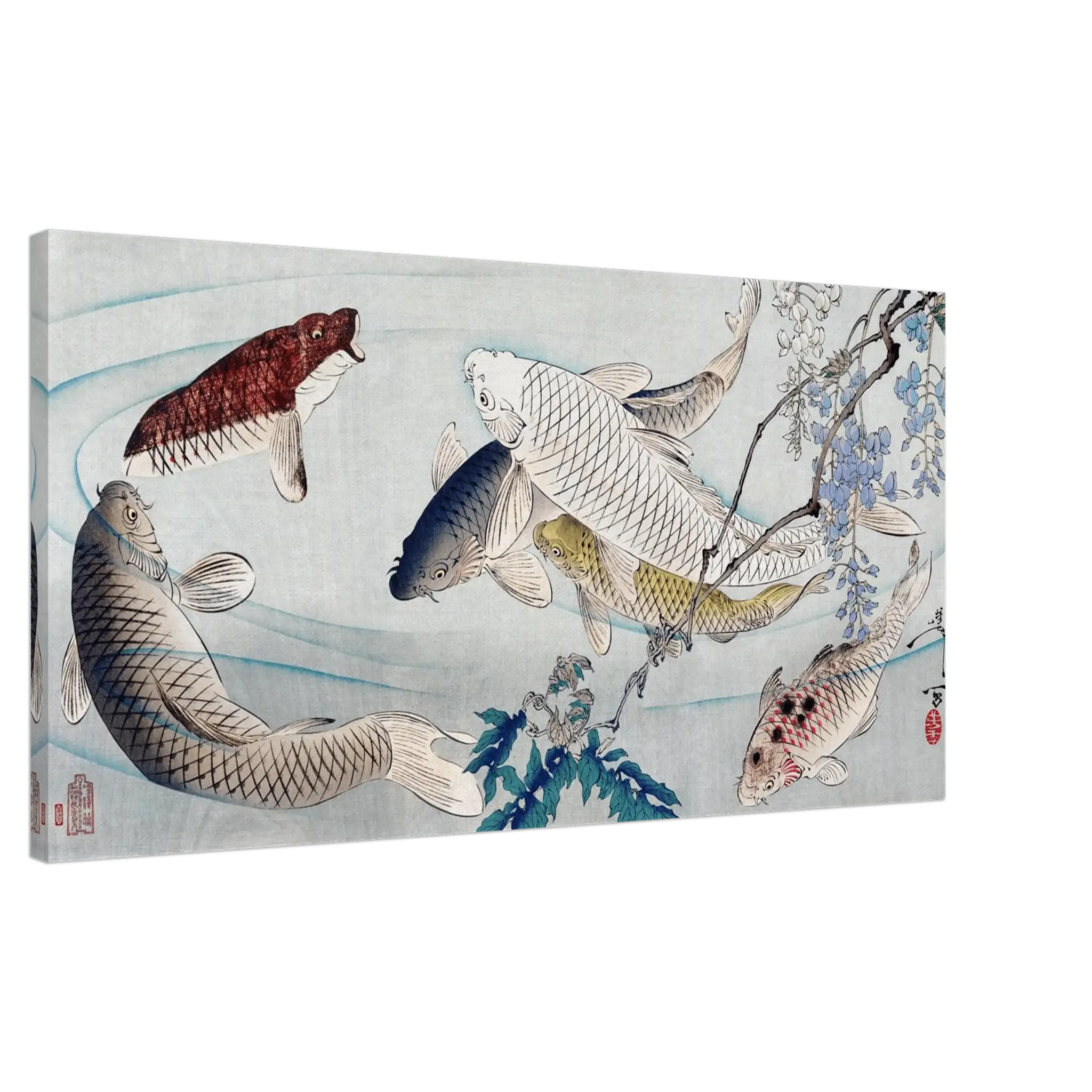 Karpfen unter Glyzinien - Leinwand Edition - HINORI