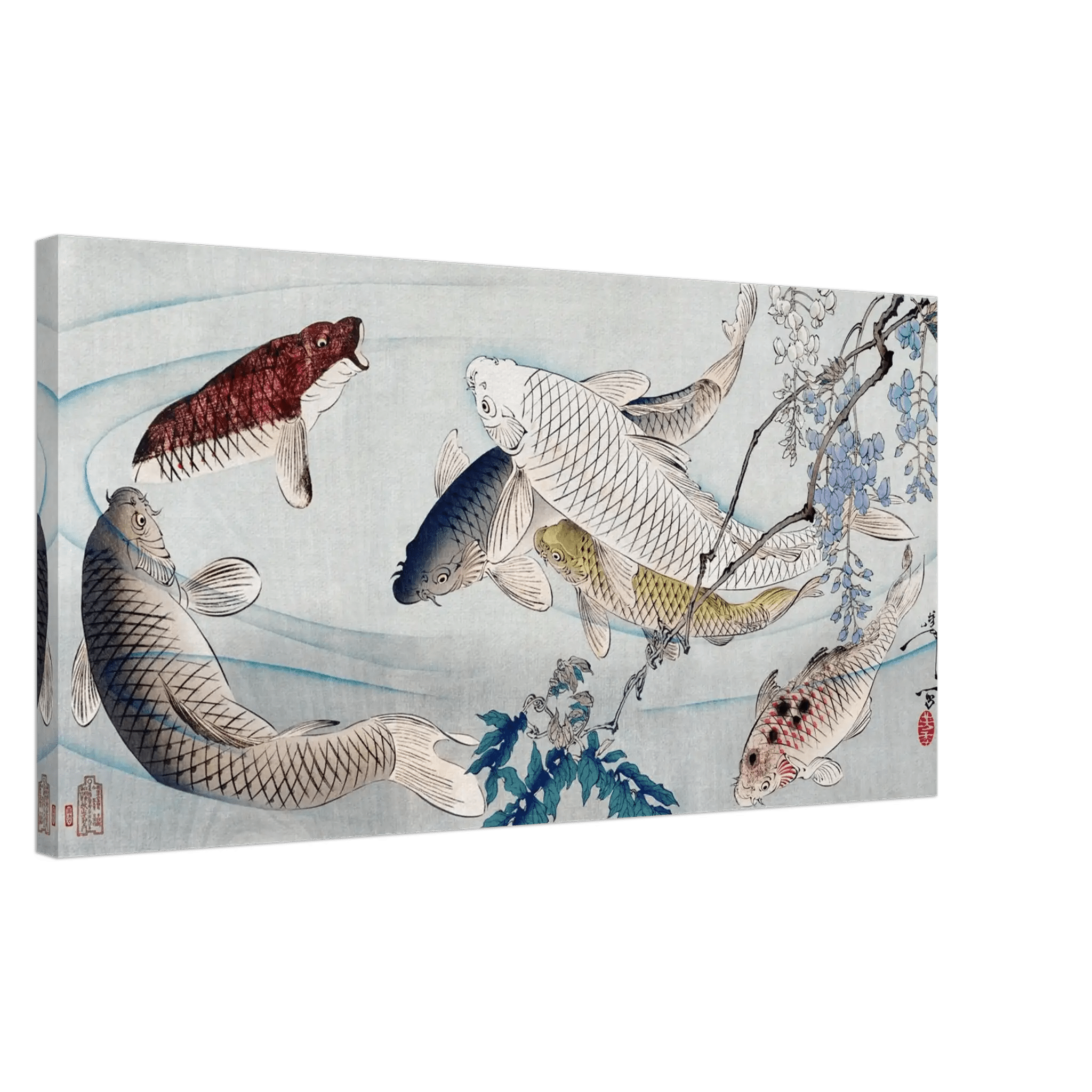 Karpfen unter Glyzinien - Leinwand Edition - HINORI