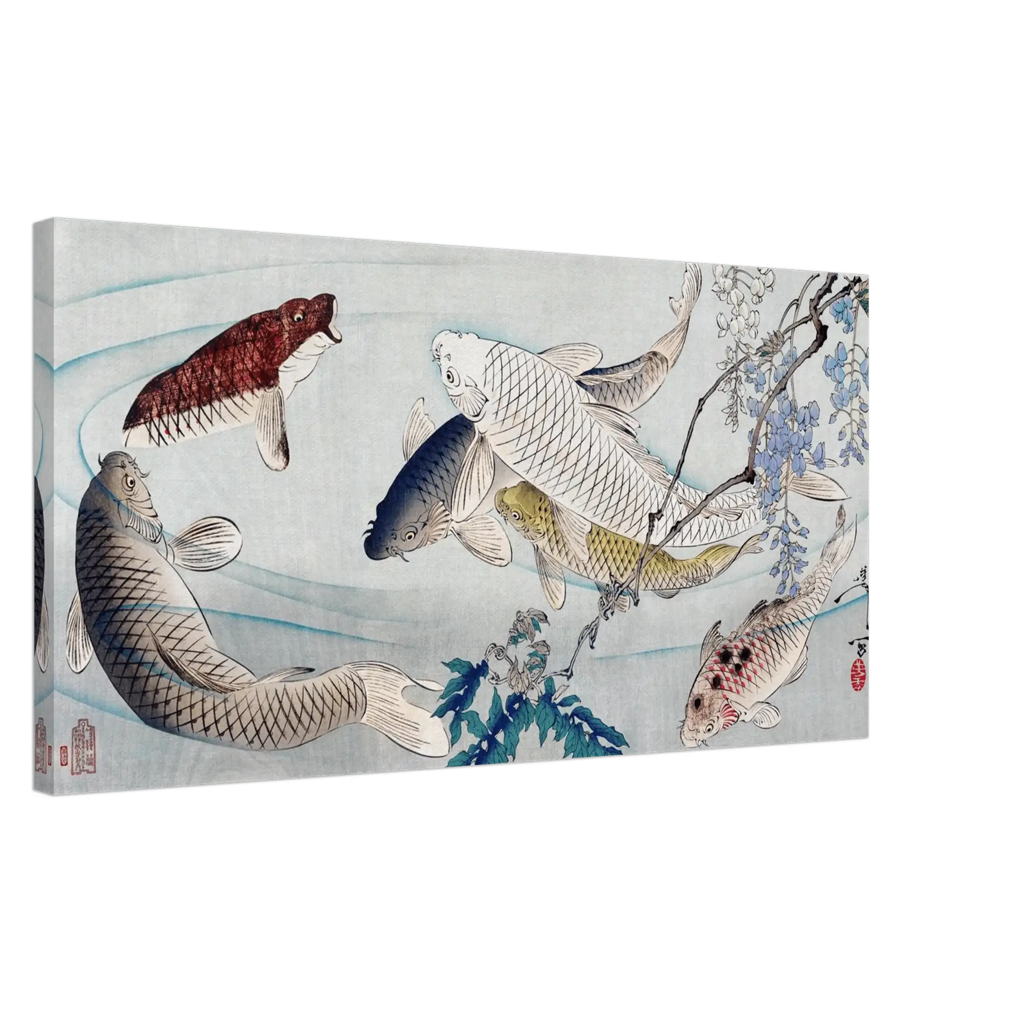 Karpfen unter Glyzinien - Leinwand Edition - HINORI