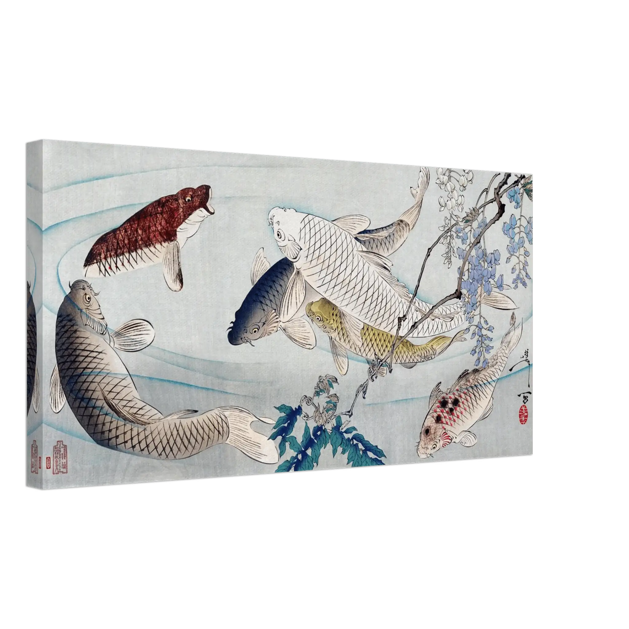 Karpfen unter Glyzinien - Leinwand Edition - HINORI