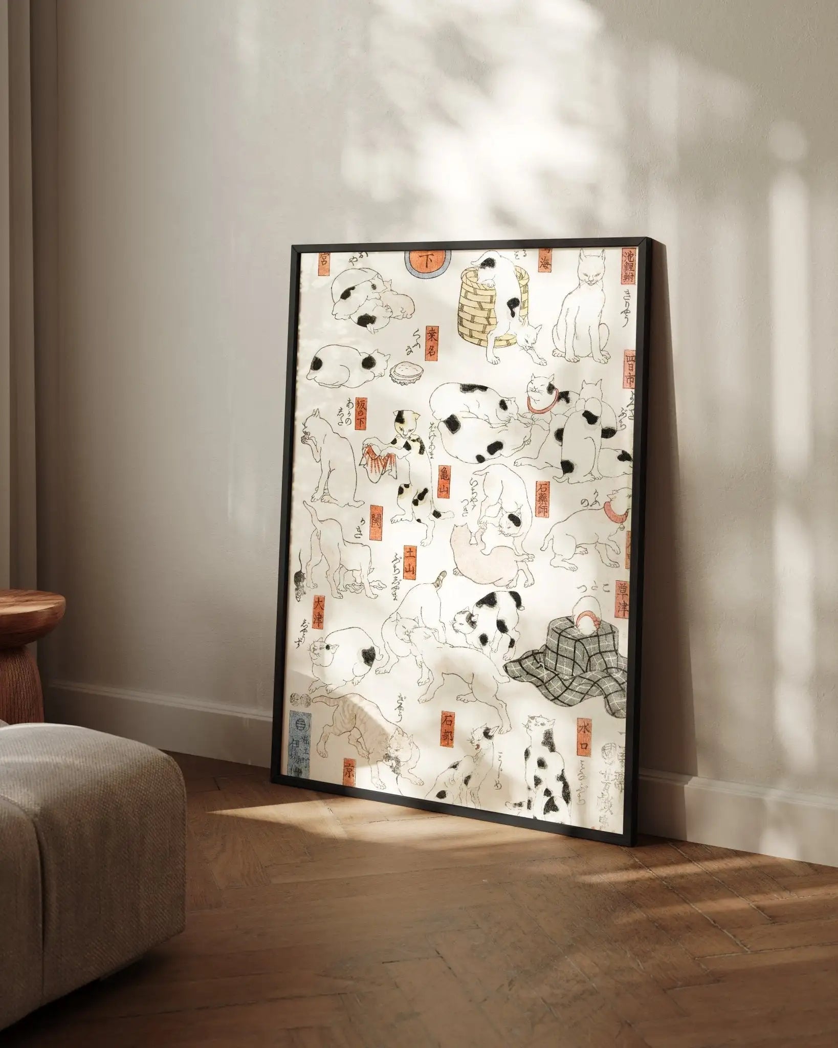 Katzen entlang der Tōkaidō - Straße - Gerahmte Eleganz - HINORI