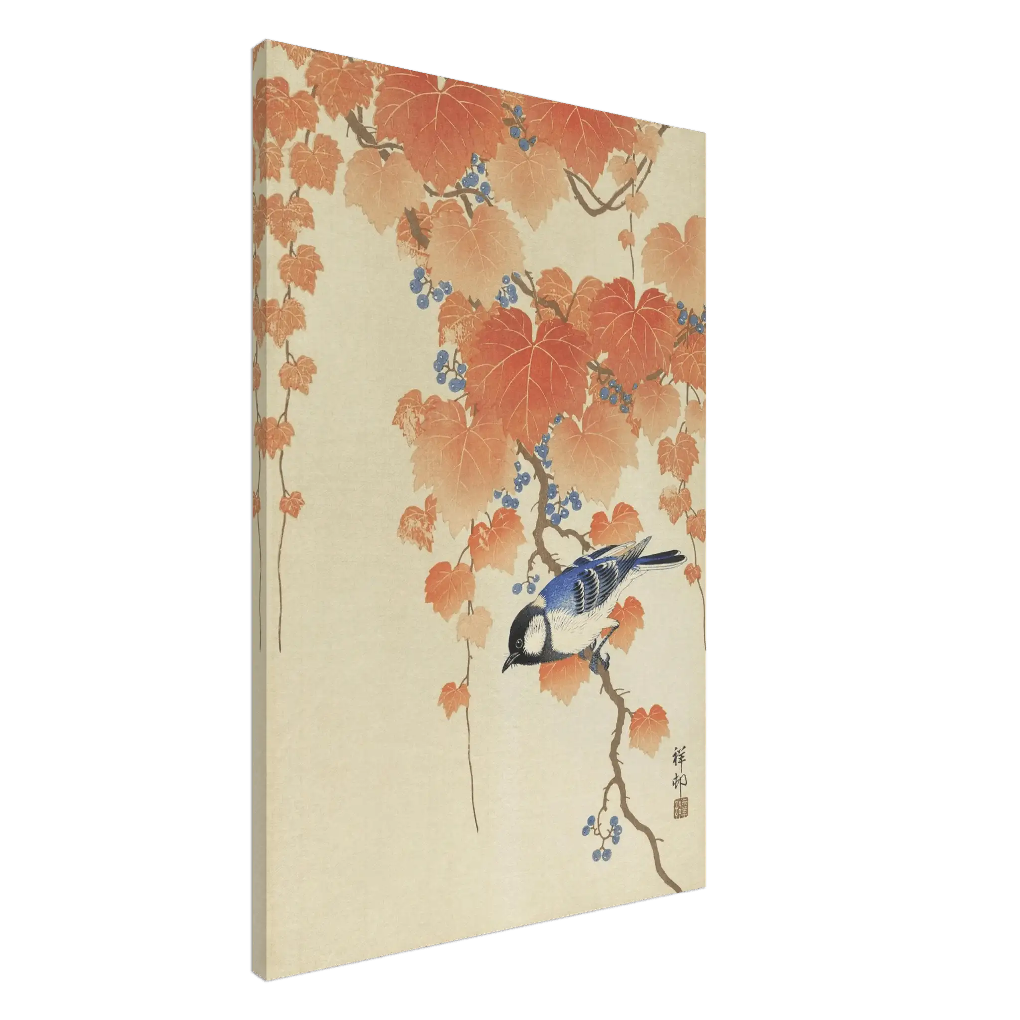 Kohlmeise im Herbstlaub - Leinwand Edition - HINORI