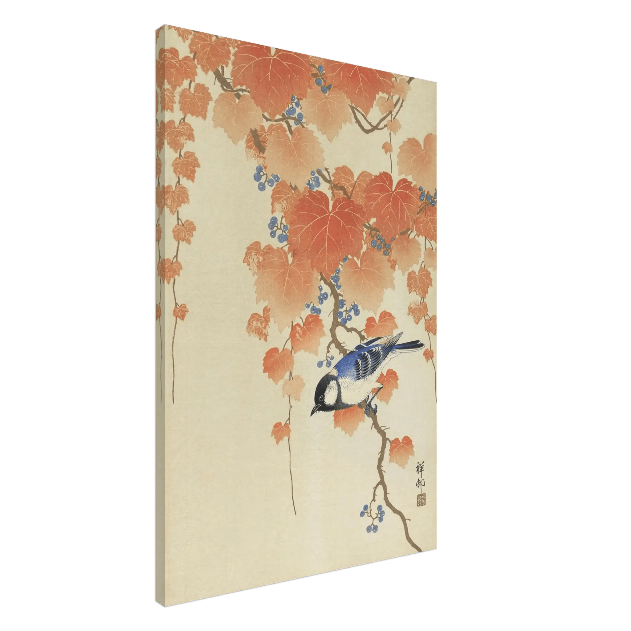 Kohlmeise im Herbstlaub - Leinwand Edition - HINORI